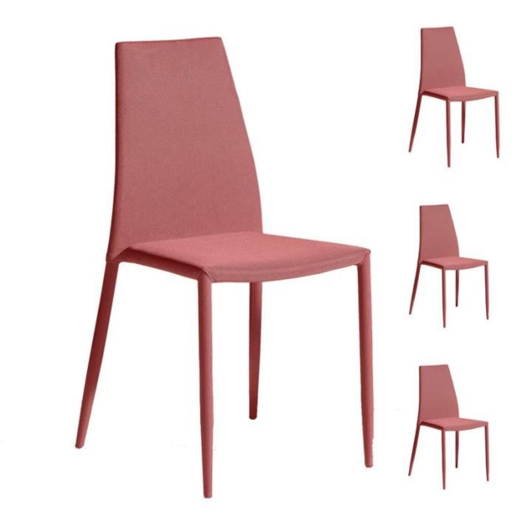 Quatuor de chaises Rouge - ALPIA - L 39 x l 42 x H 86 cm