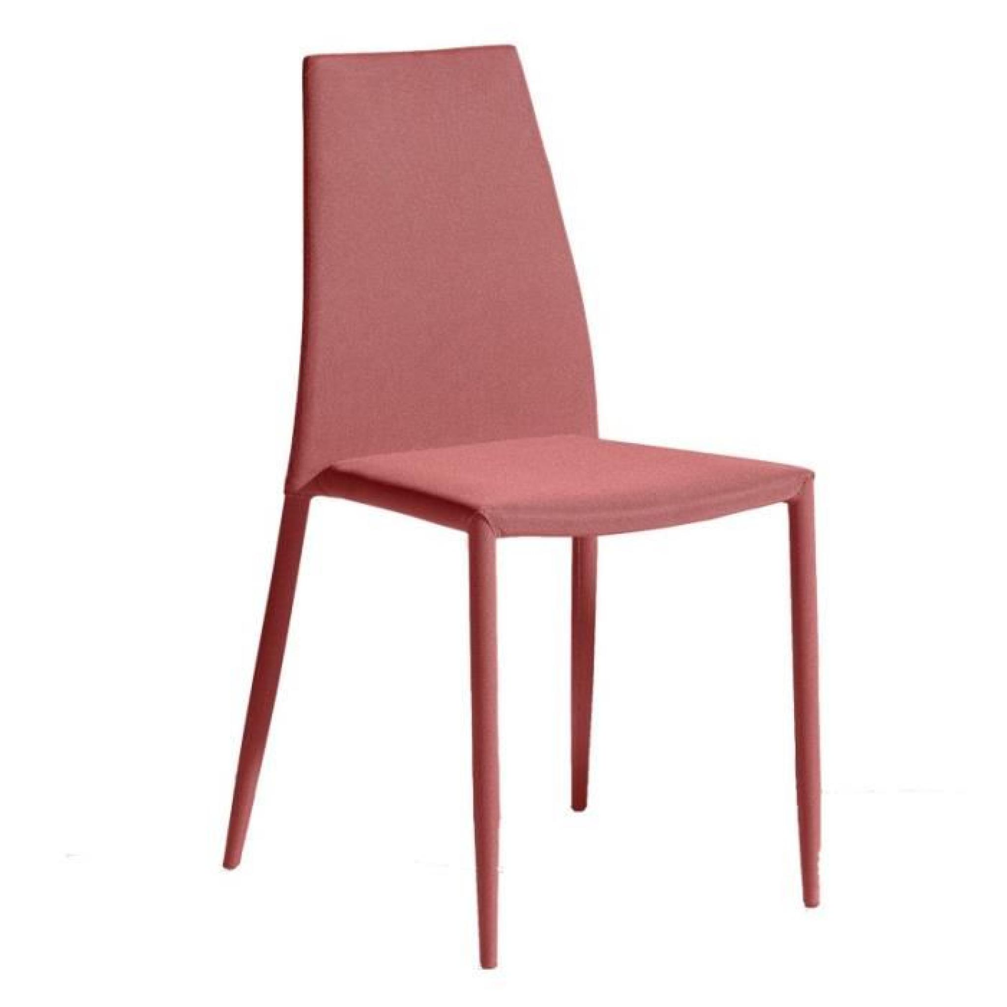 Quatuor de chaises Rouge - ALPIA - L 39 x l 42 x H 86 cm pas cher