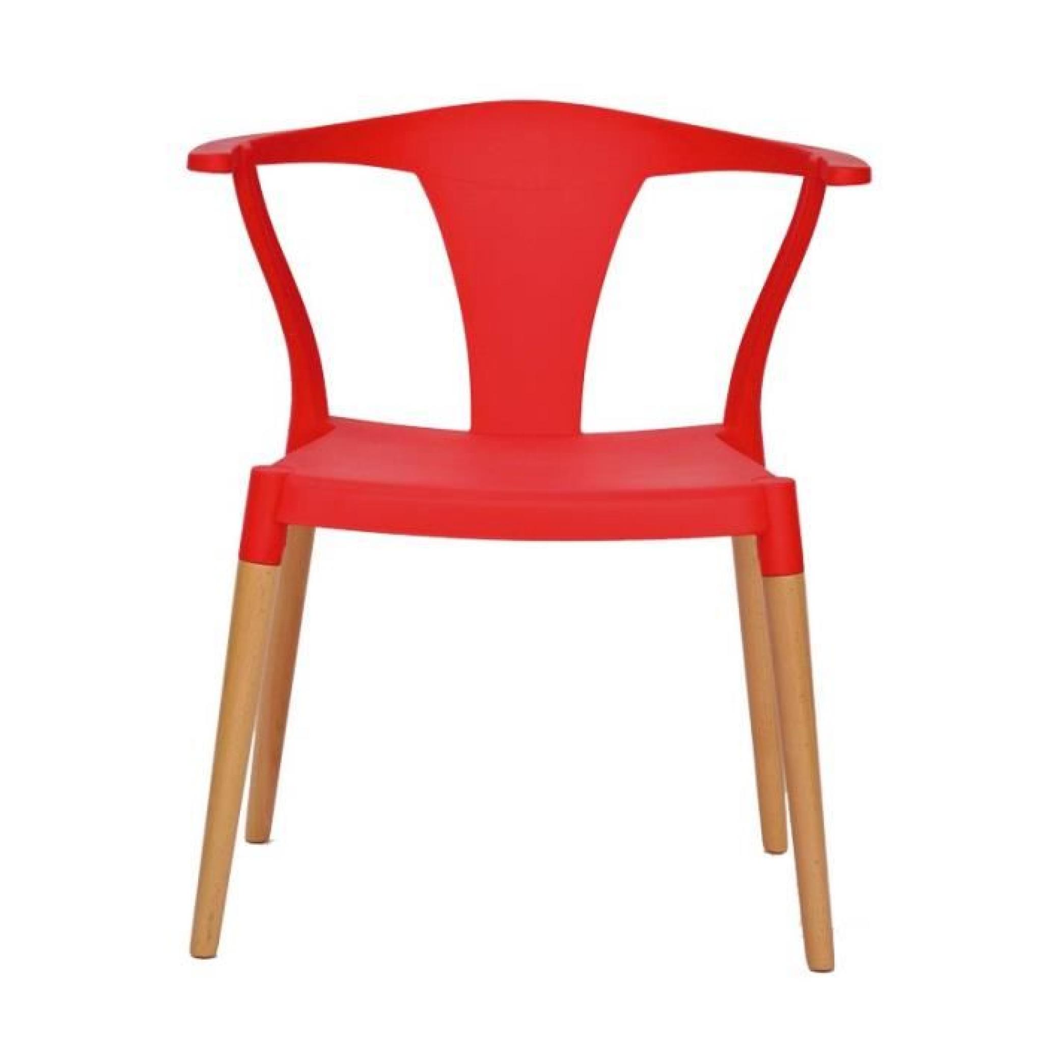 Quatuor de chaises Rouge - TARB - L 56 x l 44 x H 75 cm pas cher