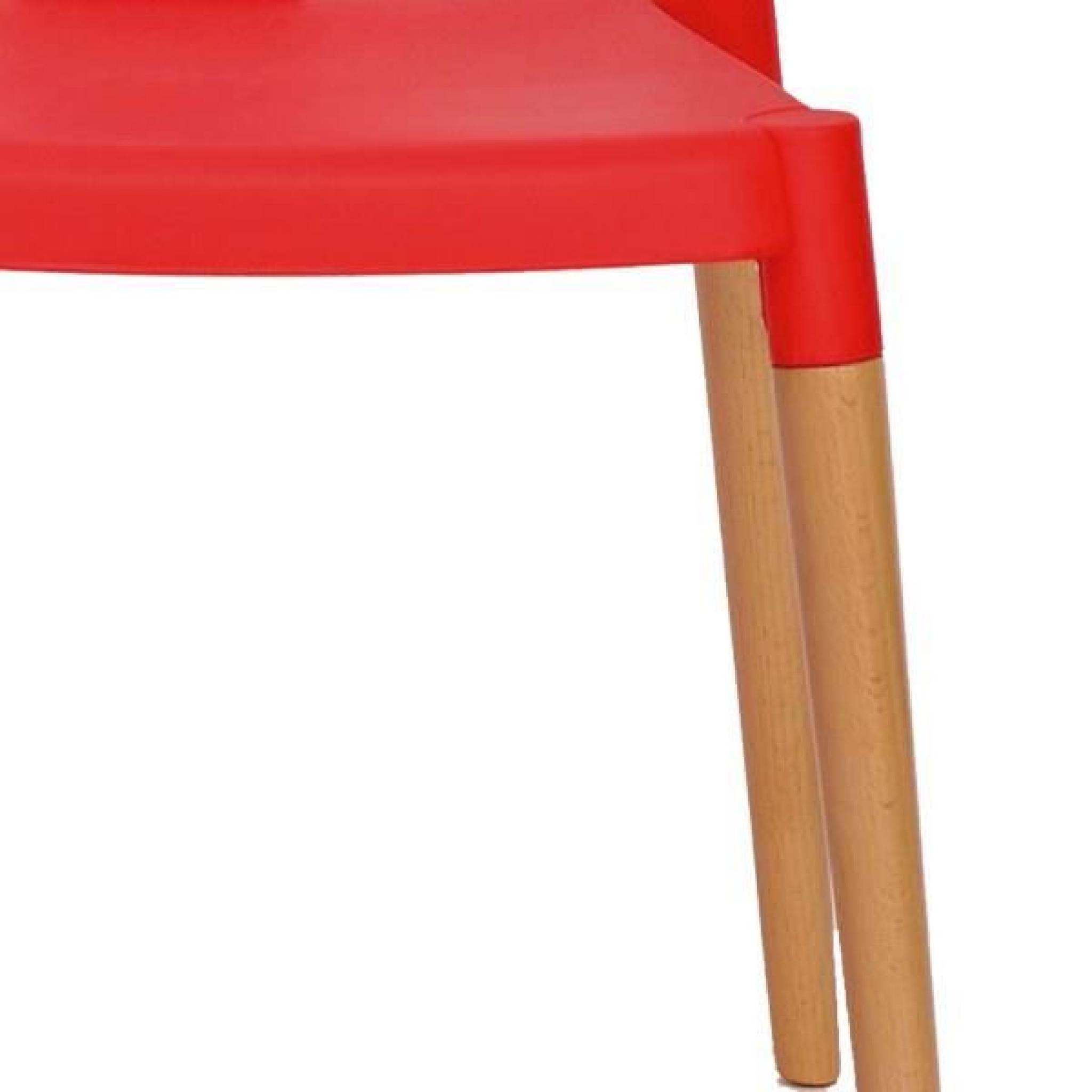 Quatuor de chaises Rouge - TARB - L 56 x l 44 x H 75 cm pas cher