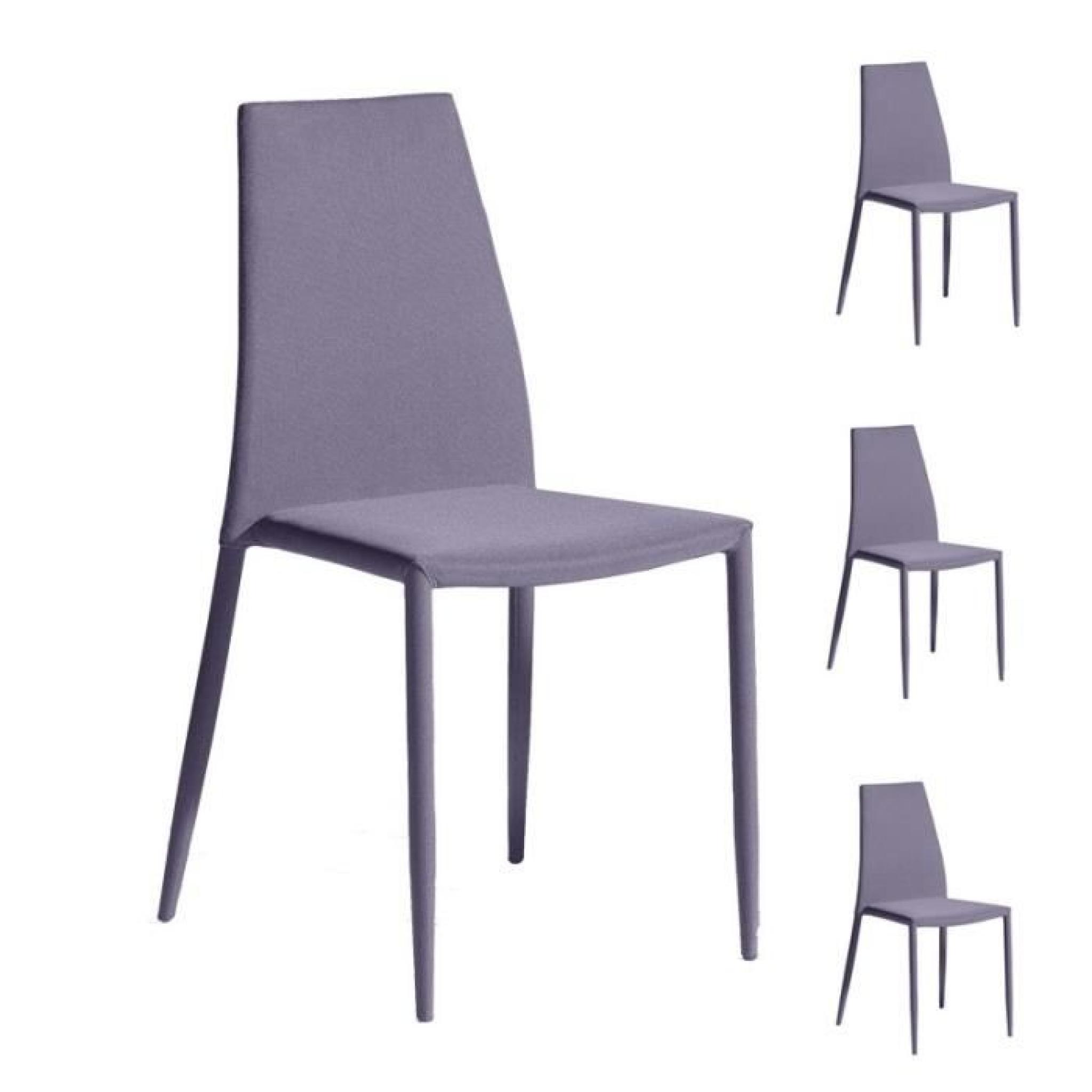 Quatuor de chaises Violettes - ALPIA - L 39 x l 42 x H 86 cm