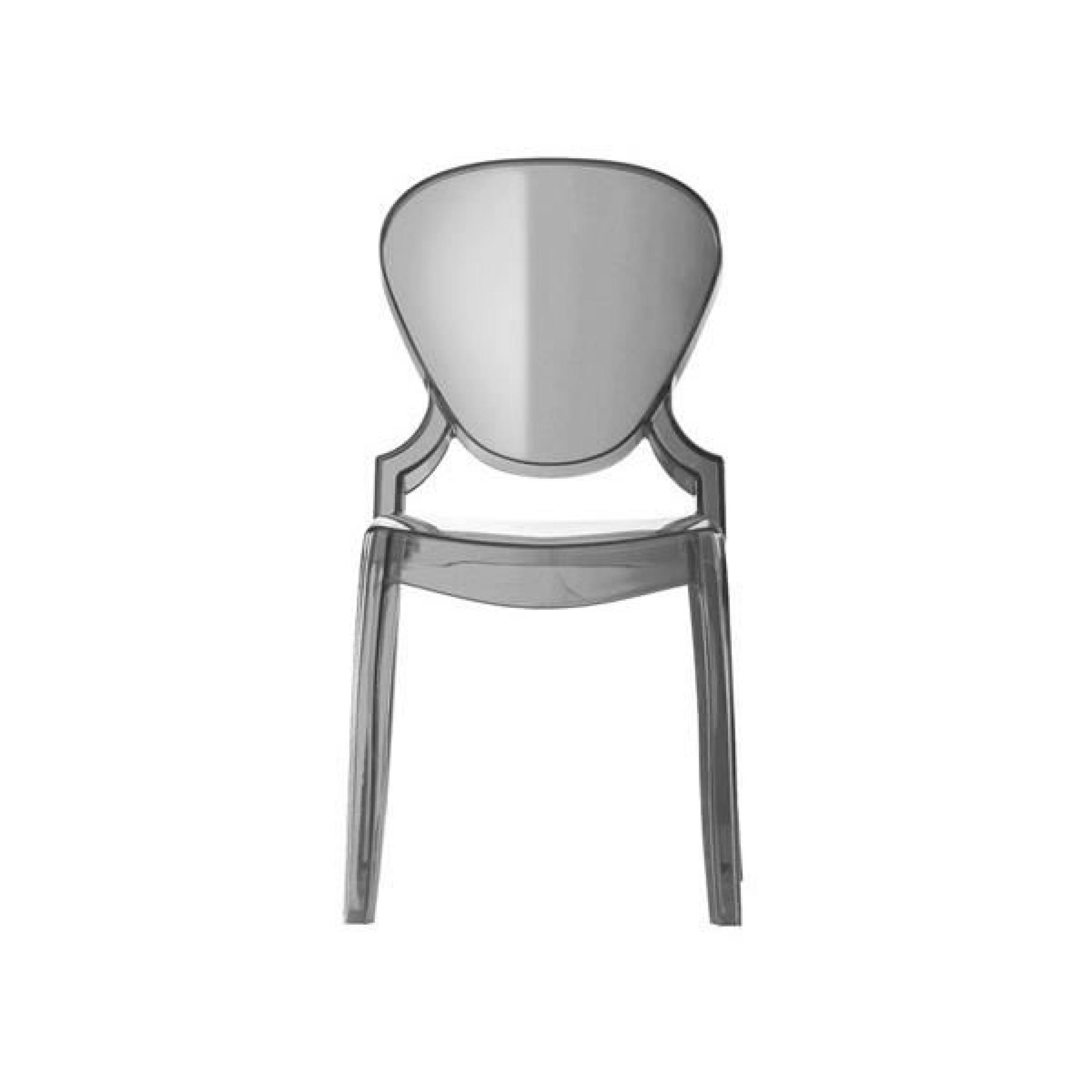 QUEEN - Chaise en polycarbonate transparent fumé