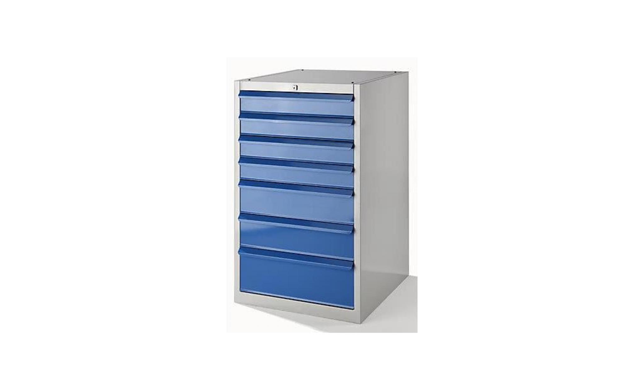 quipo armoire à outils, l x p 600 x 600 mm   hauteur 800 mm, 2 tiroirs, 1 porte   gris clair / bleu clair   armoire à outils armoire