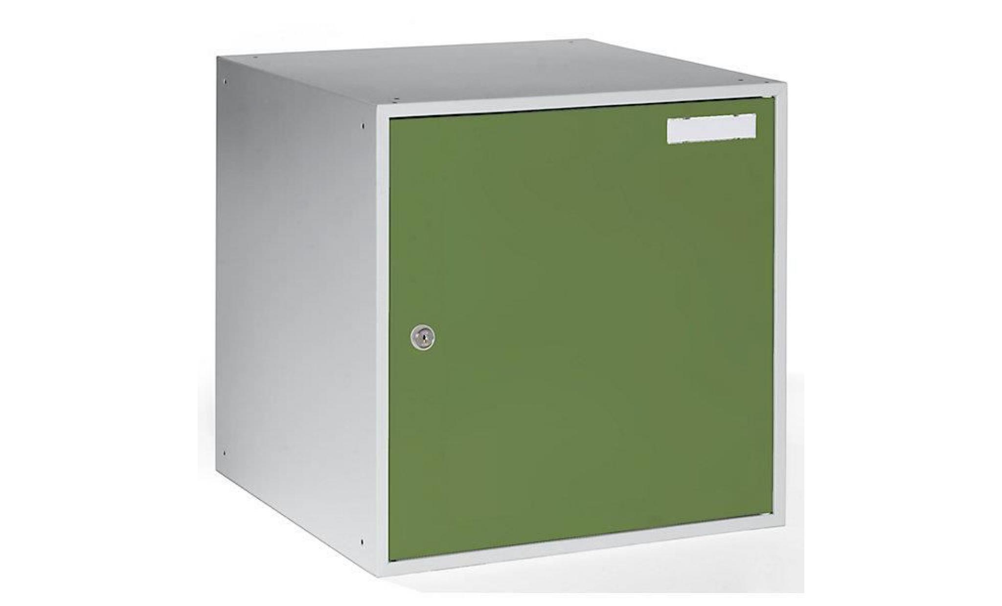 quipo casier verrouillable   h x l x p 450 x 450 x 450 mm corps gris clair / portes vert réséda   armoire pour vestiaire armoires