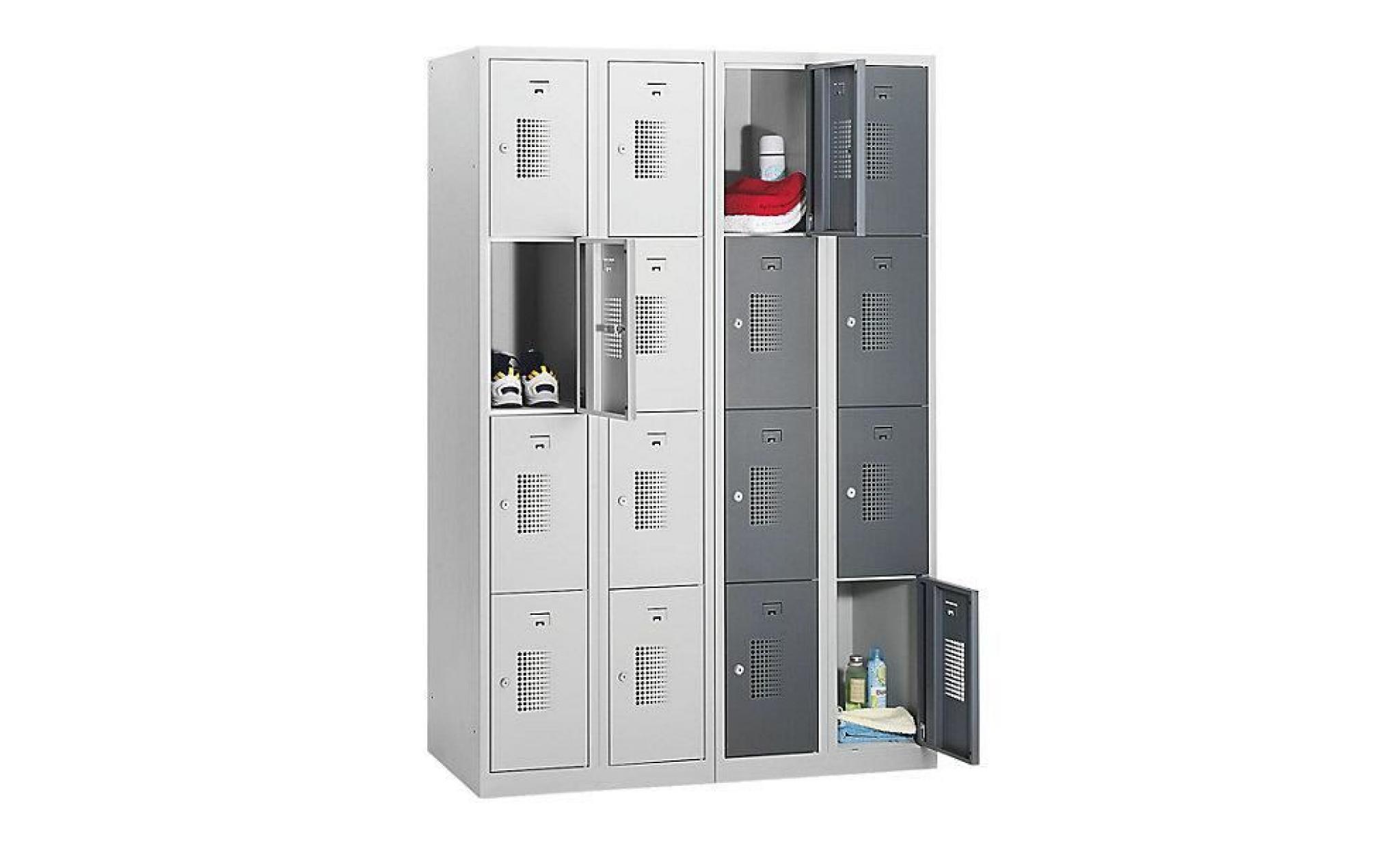 quipo vestiaire multicase   largeur 600 mm, 8 tiroir entièrement gris clair   armoire armoire pour objets de valeur armoire