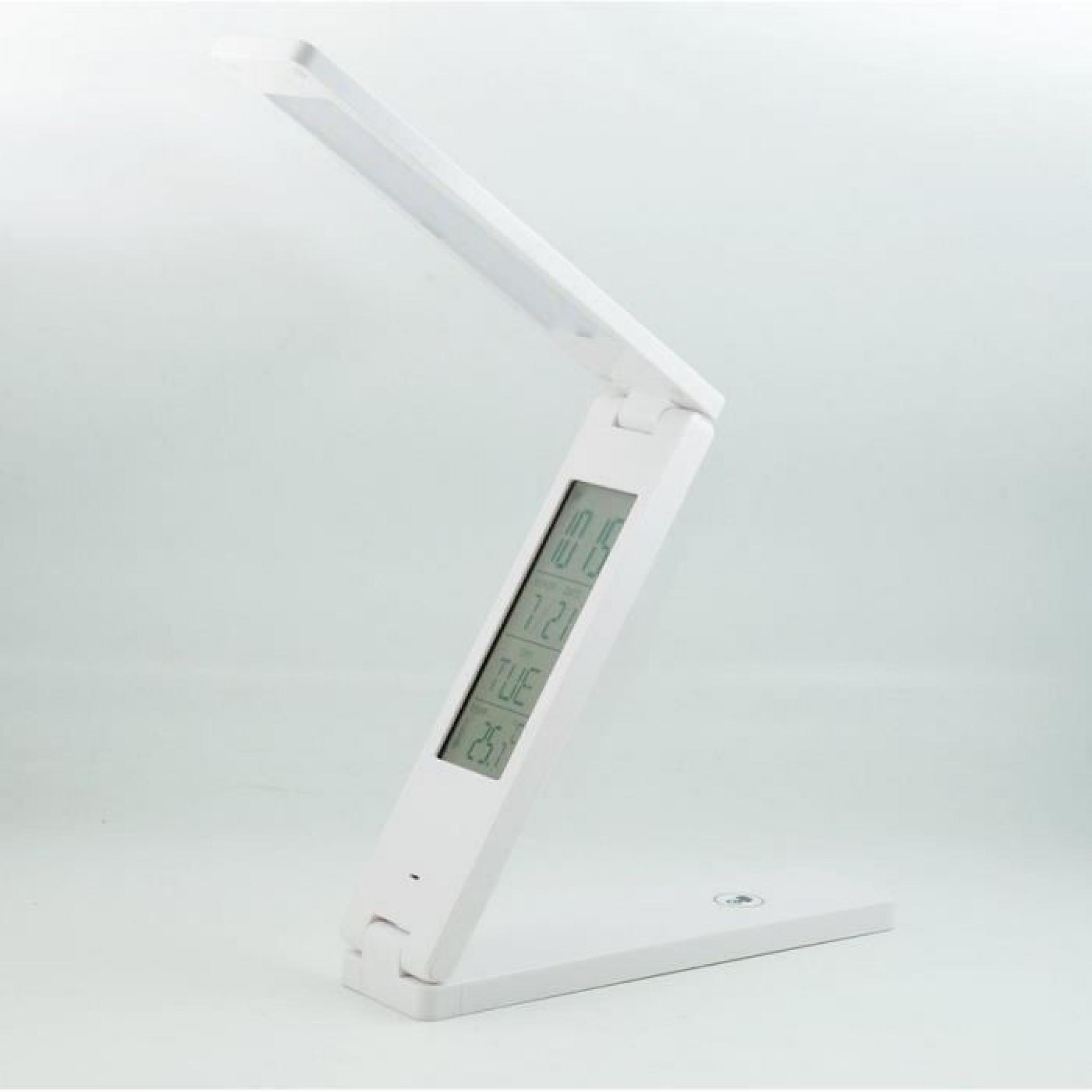 QUMOX Lampe LED lampe de table , lampe de lecture numérique horloge thermomètre réveil calendrier