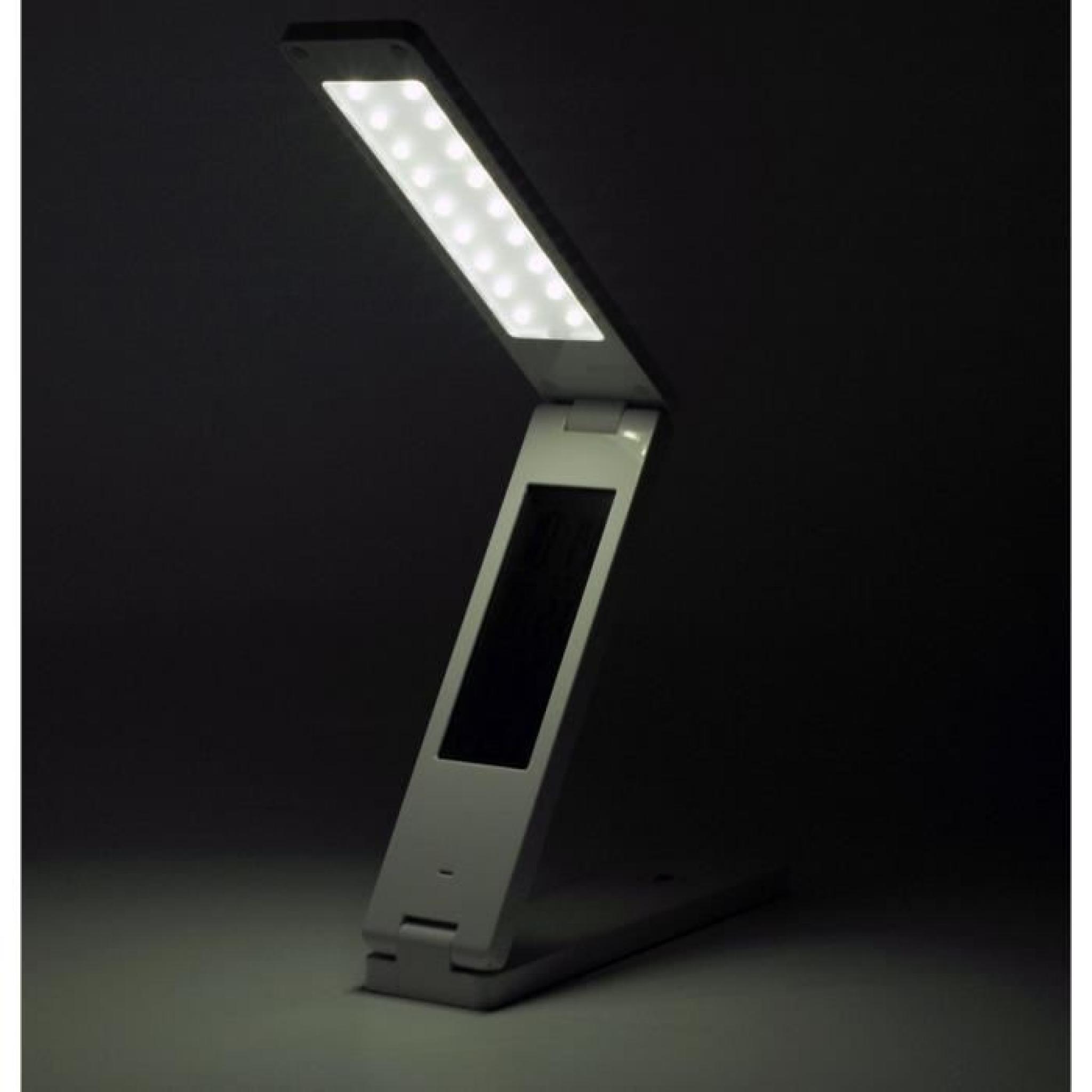 QUMOX Lampe LED lampe de table , lampe de lecture numérique horloge thermomètre réveil calendrier pas cher