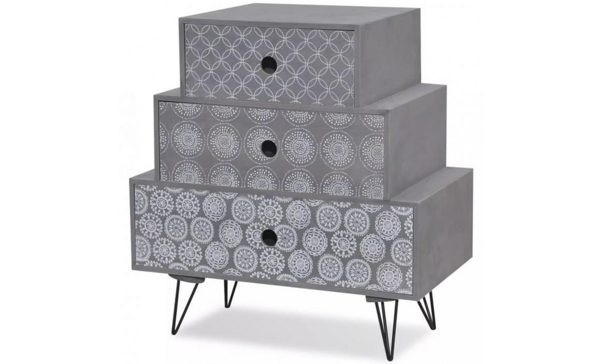 r110 couleur gris astana cette table de chevet frappante avec 3 tiroir sera le point