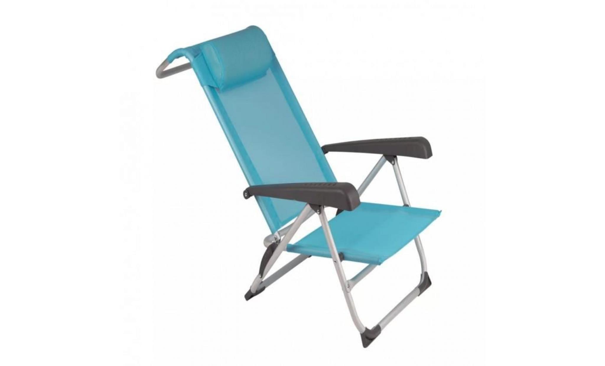r138 couleur bleu zagreb cette chaise de plage legere de red mountain, avec un dossie