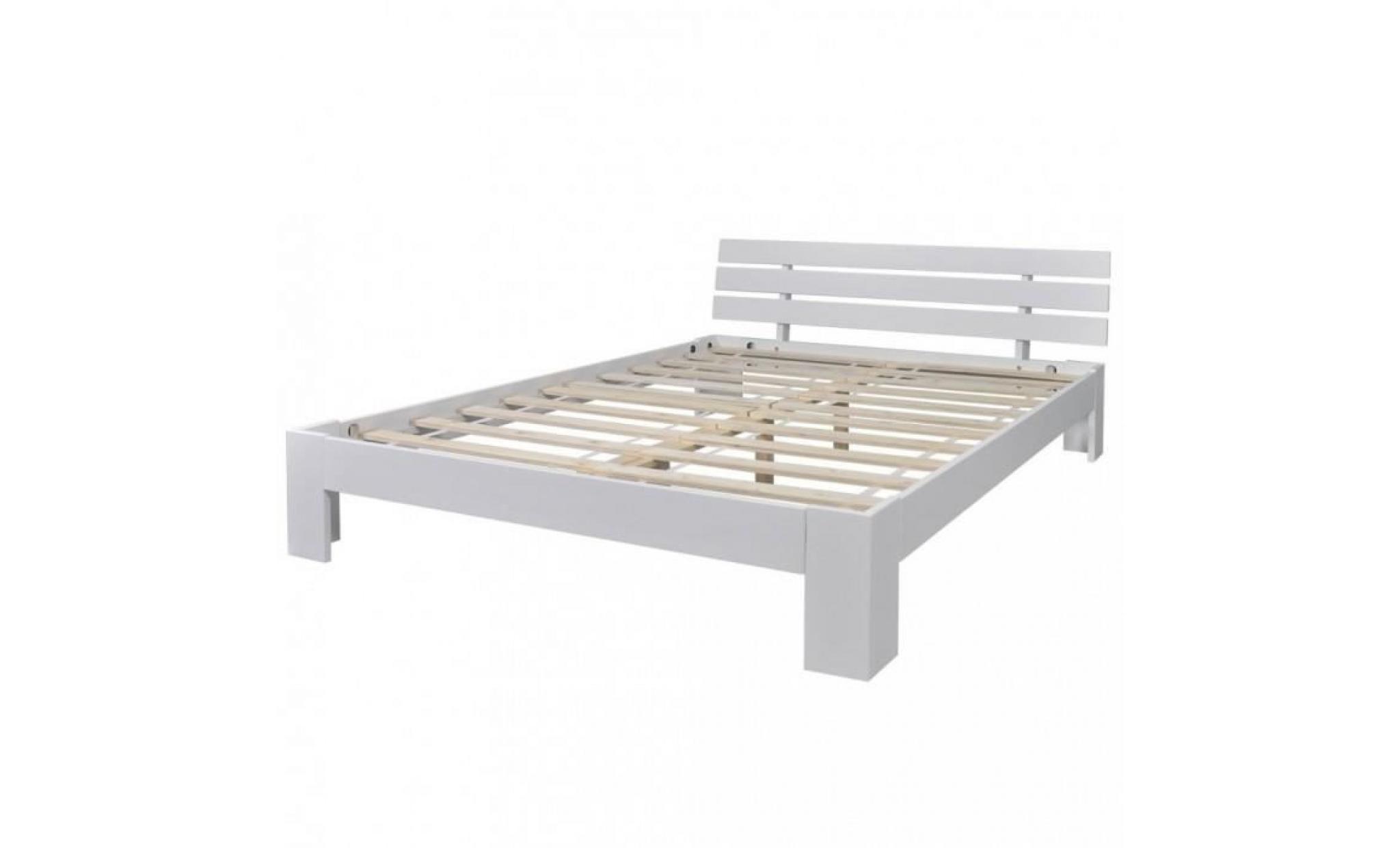 r190 couleur blanc djibouti ce lit en bois de pin a un design simple mais elegant. c'