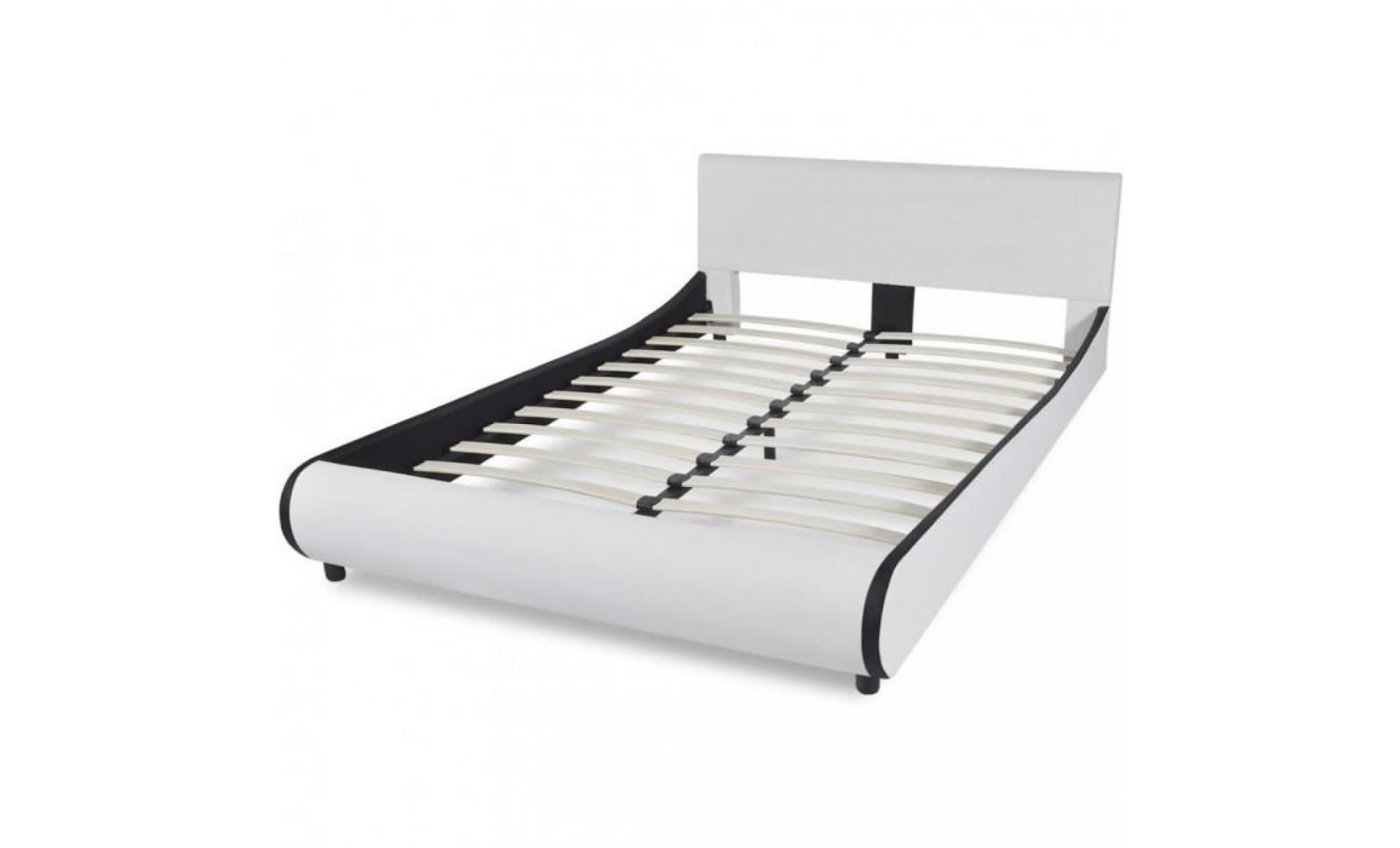 r66 couleur blanc hanoi ce lit en cuir artificiel, au design simple mais elegant et