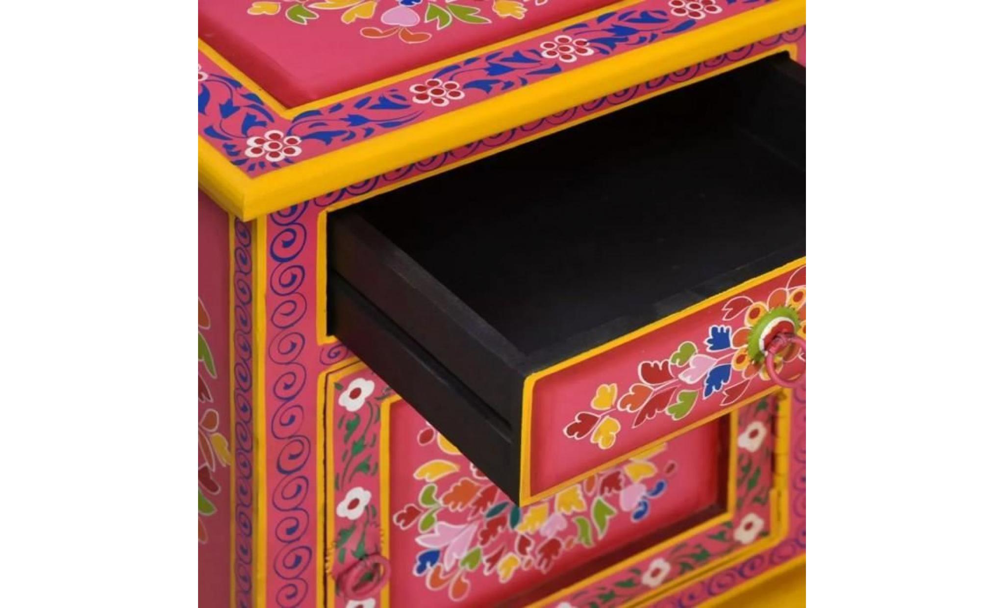 r90 couleur multicolore (teinte de rose) la havane cette belle table de chevet est f