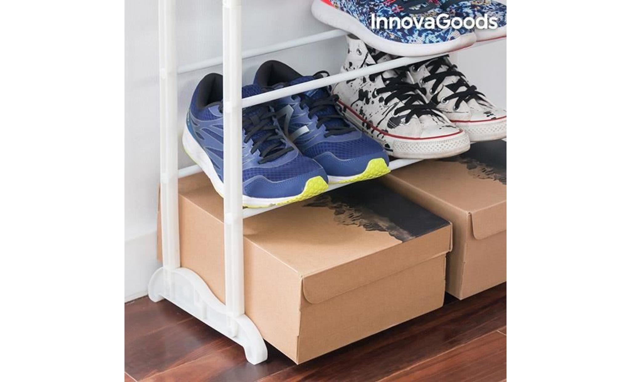 range chaussures meuble innovagoods home organize (30 paires)  rationnel et compact  design  en abs et en acier 10 étagères  pas cher