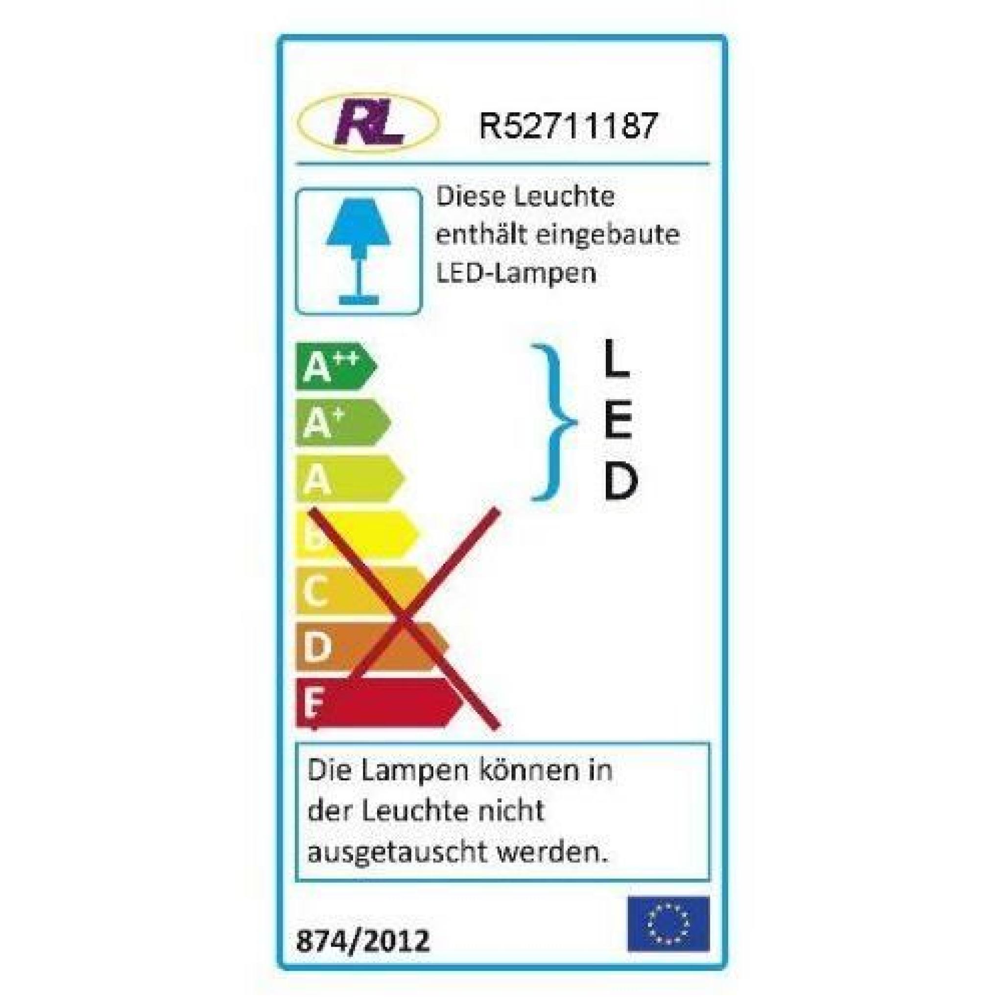 Reality Leuchten R52711187 Lampe à  armature flexible avec 1 x ampoule LED SMD 5 W 240 lm 3000 K Bleu titane ø 11,5 cm pas cher