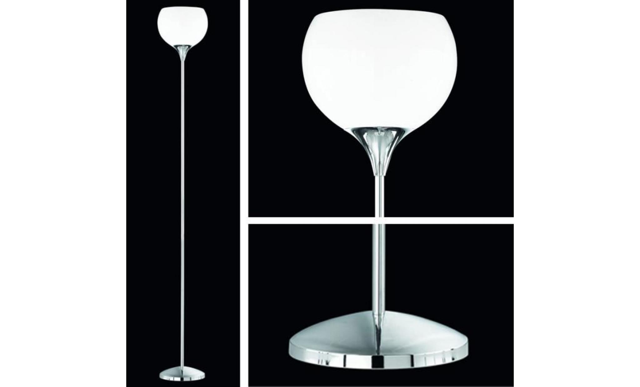 Reality|Trio lampadaire, métal chromé/acrylique blanc,180cm. pas cher