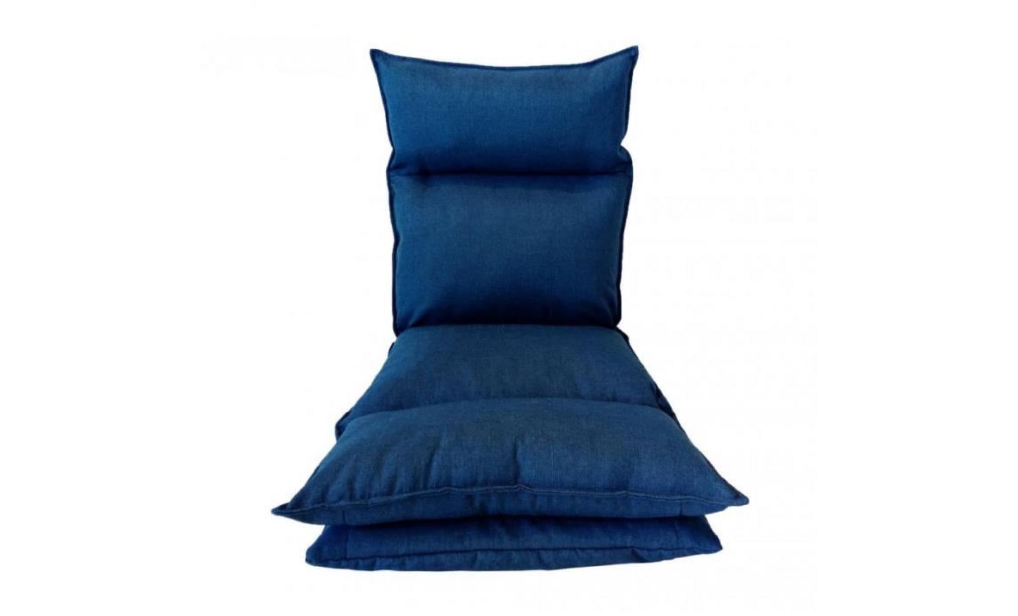 rebecca mobili chaise de méditation fauteuil yoga bleué métal polyester relax
