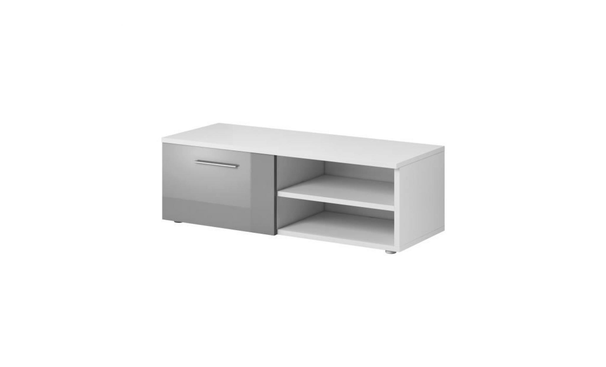 reno meuble tv contemporain décor blanc et gris    90 cm pas cher