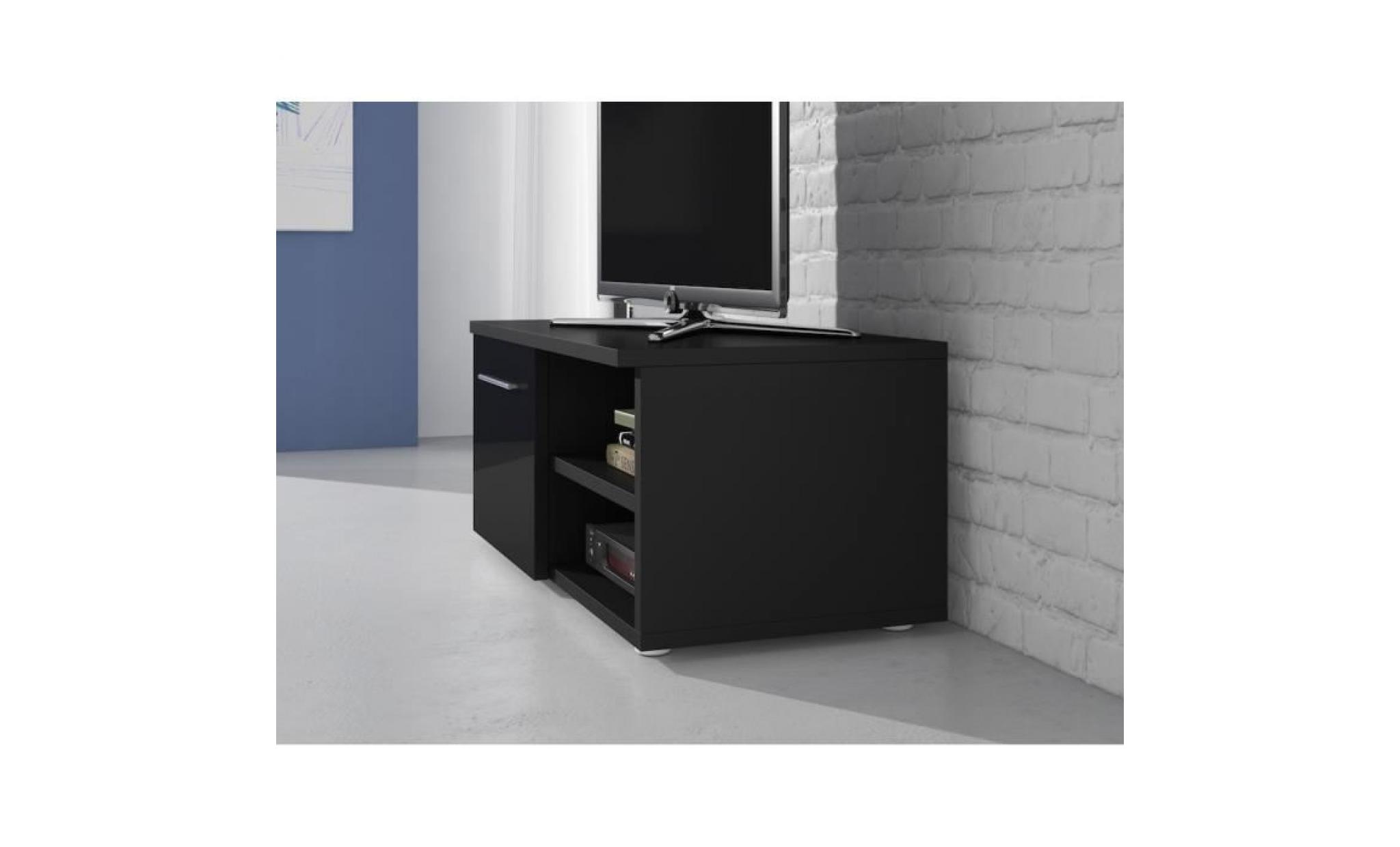 reno meuble tv contemporain décor noir    90 cm pas cher
