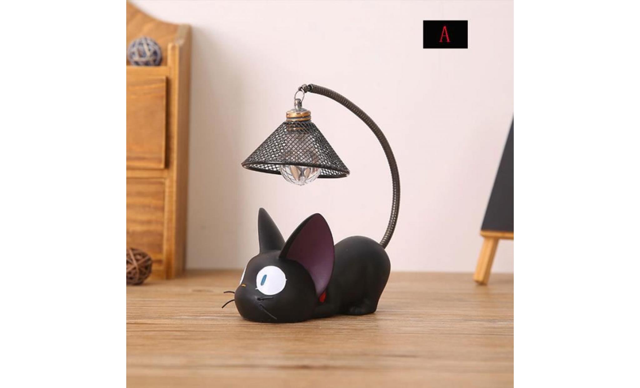 résine chat design lampe creative night light table lampes de chevet pour la lecture (fil de fer abat jour) pas cher
