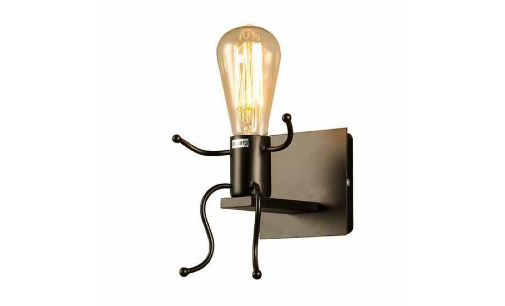 retro industriel mignon lumière applique homme forme e27 prise rustique métal lampe de montage mural luminaire pour plafonnier pas cher