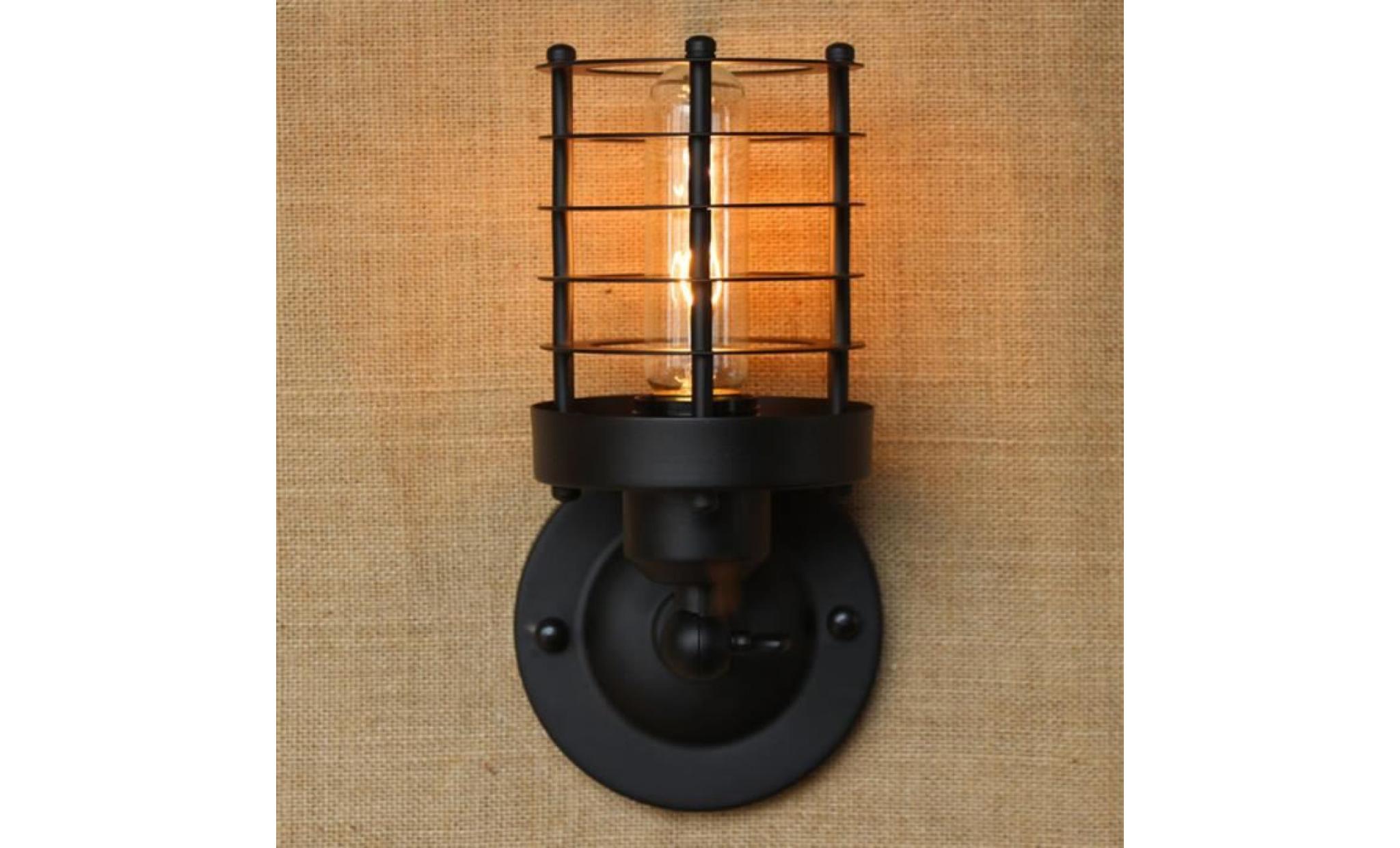 rétro vintage applique lampe murale industrielle intérieure mur de feu rh simple lustre rustique fixation de lampe en fer #1 pas cher