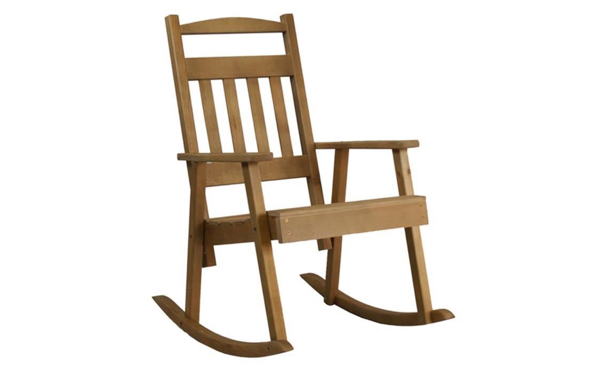 rocking chair bois key west couleur bois fumé   h 108 x l 68,5 x p 86cm  pegane