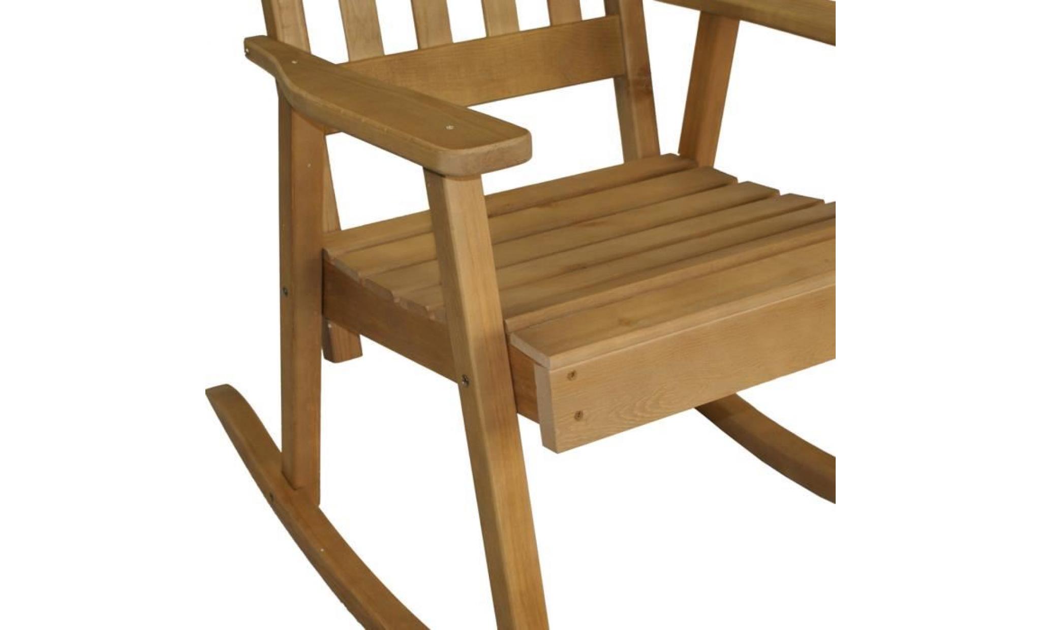 rocking chair bois key west couleur bois fumé   h 108 x l 68,5 x p 86cm  pegane pas cher