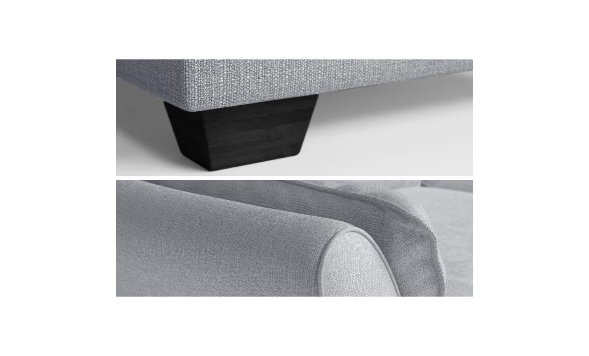 rodier interieurs canapé d'angle gauche 5 places leopold   tissu gris   classique   l 250 x p 200 cm pas cher