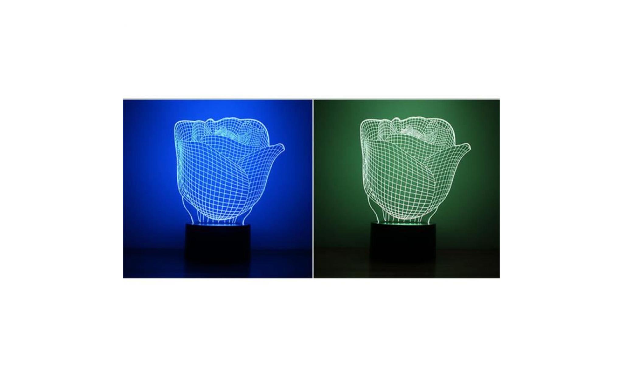 rose 3d led night light lamps  3d optical illusion 7 colors for home pageare1805 pageare1805 pas cher