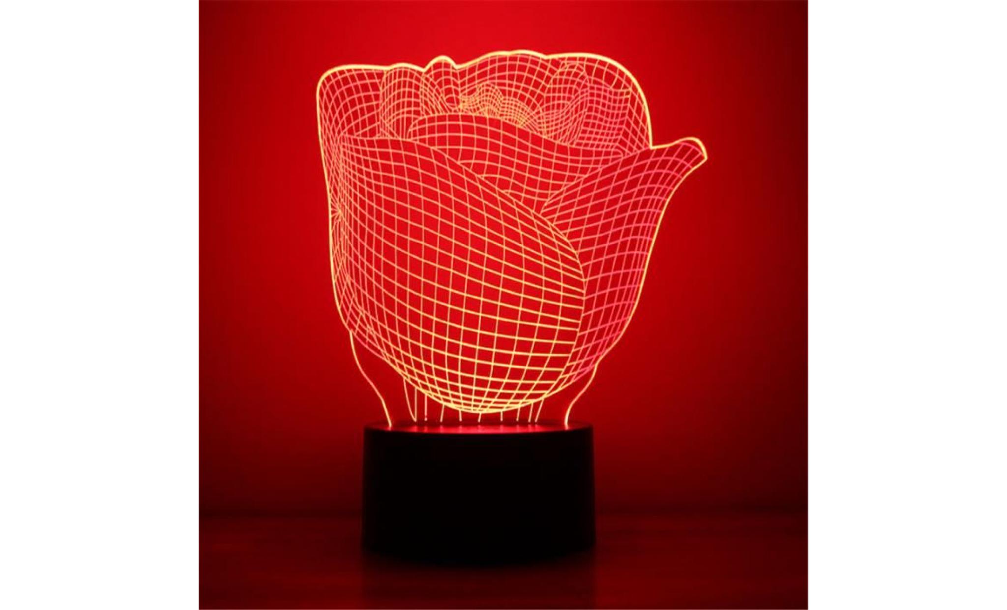 rose 3d led night light lamps  3d optical illusion 7 colors for home qinhig1805 pas cher