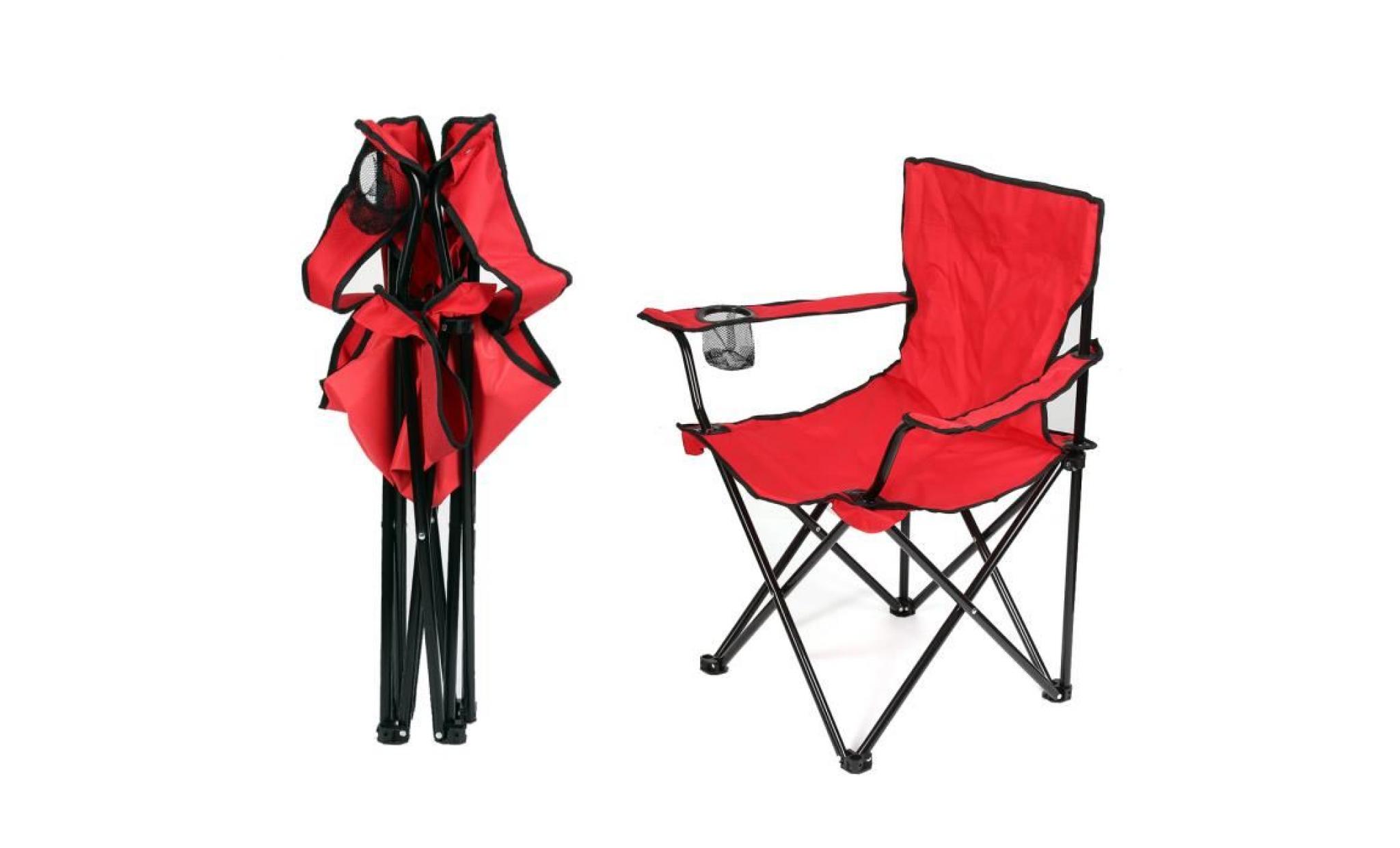 rouge chaise pliant fauteuil simplement pratique pour pêche plage camping jardin pas cher