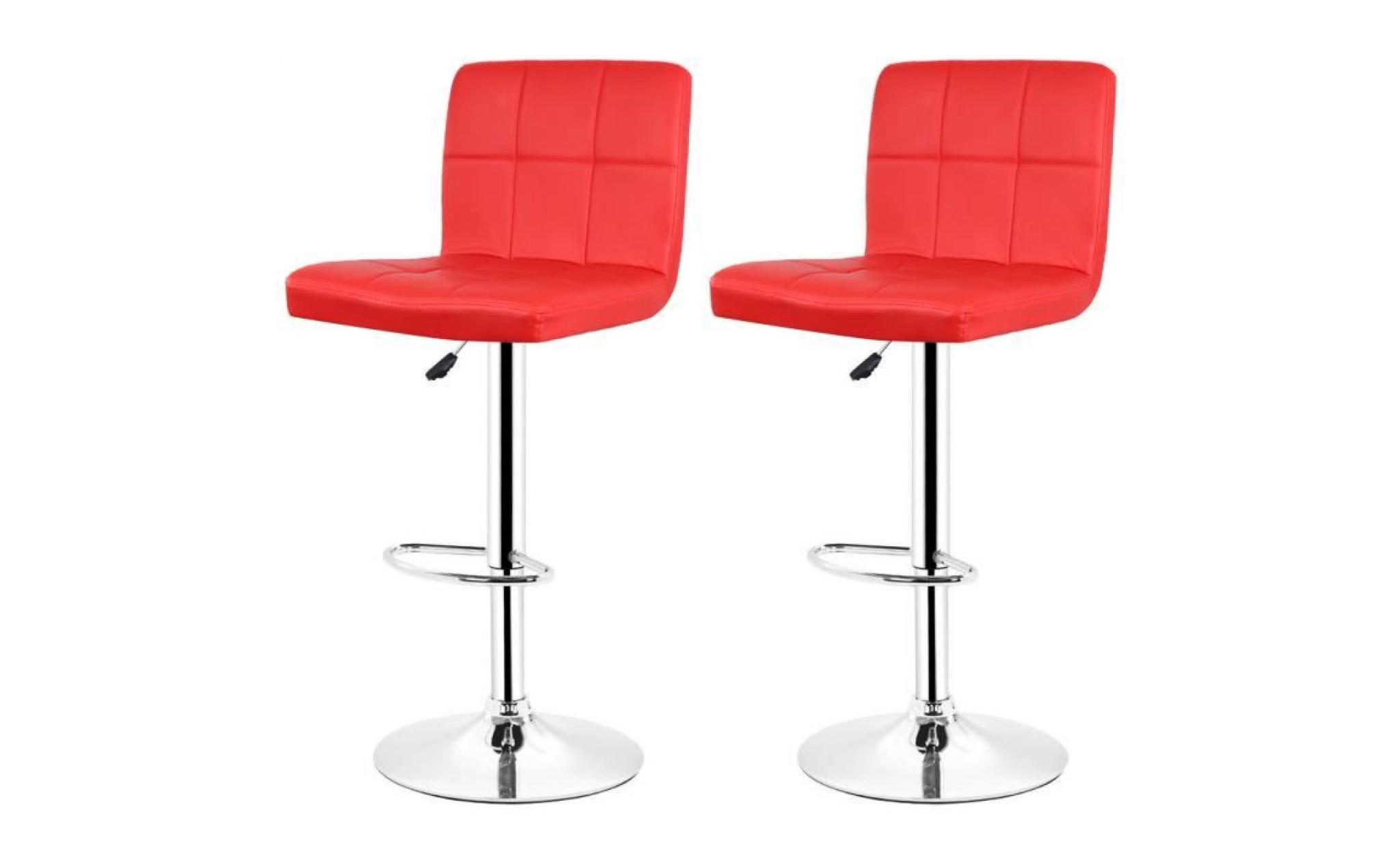 rouge  tabouret de bar   2 paires   chaise de bar pu hauteur réglable  @ bonachat pas cher