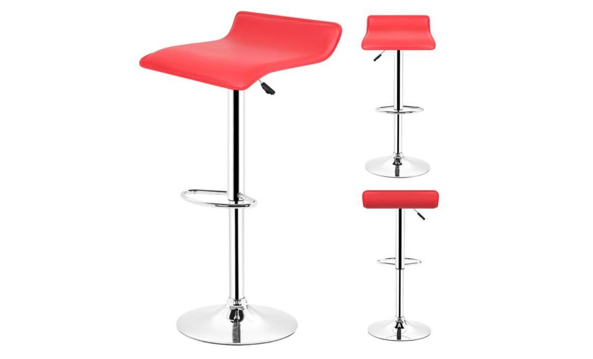 rouge   tabouret de bar   une paire   chaise de bar pu hauteur réglable  @ bonachat