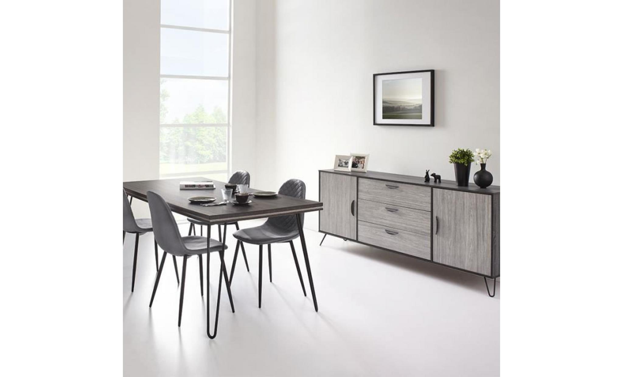 salle à manger moderne couleur bois gris santori  160 cm
