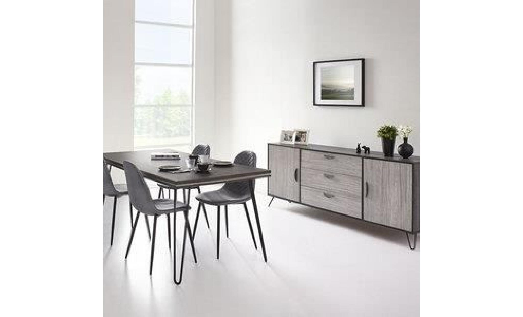 salle à manger moderne couleur bois gris santori  160 cm pas cher