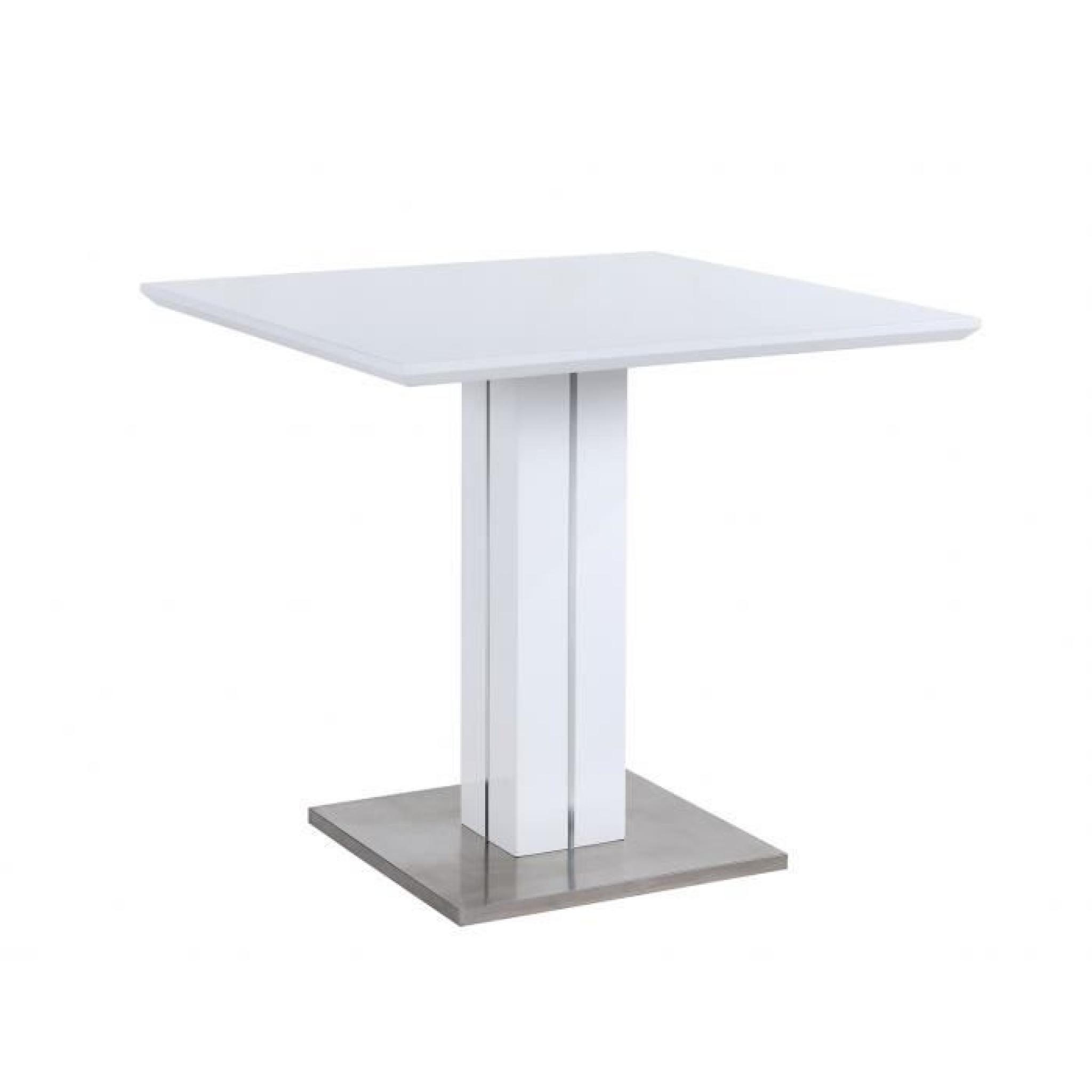SANDRO Table de bar 100x100cm laqué blanc brillant pas cher
