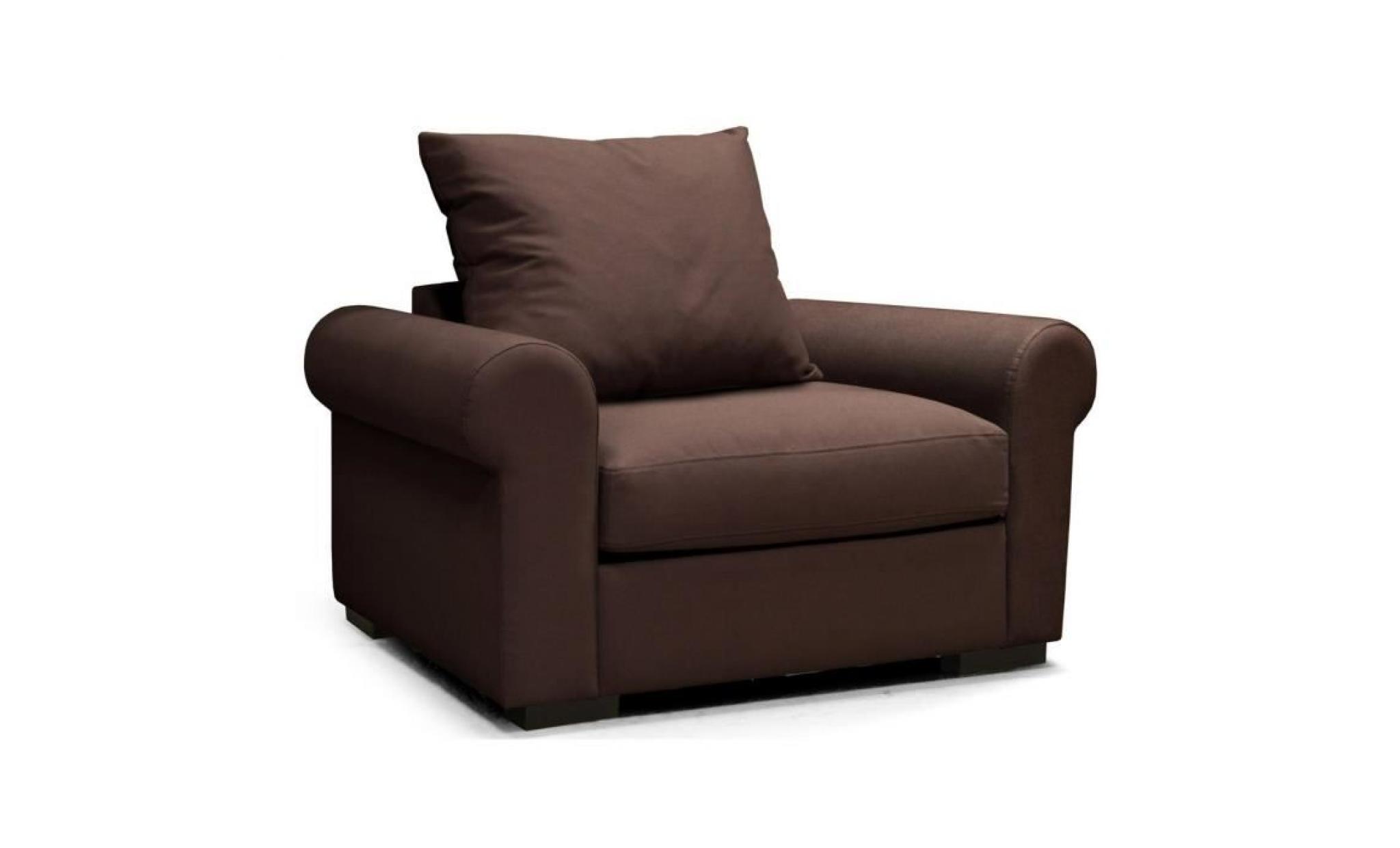 santory romantica fauteuil en tissu marron   classique   l 119 x p 96 cm