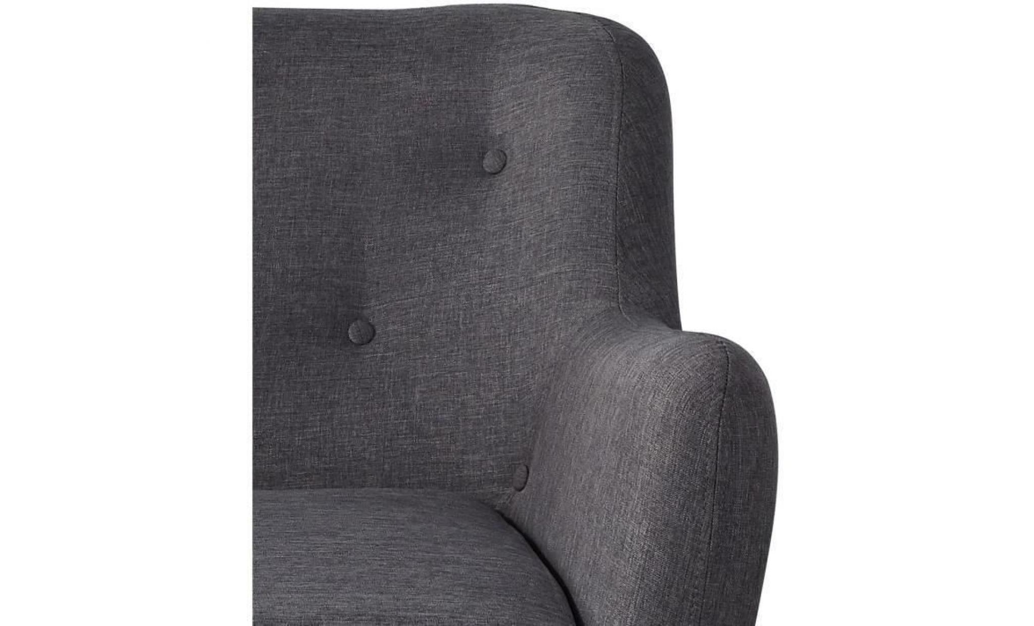 scandi fauteuil scandinave en tissu chiné   gris anthracite   l 79 x p 82 cm pas cher