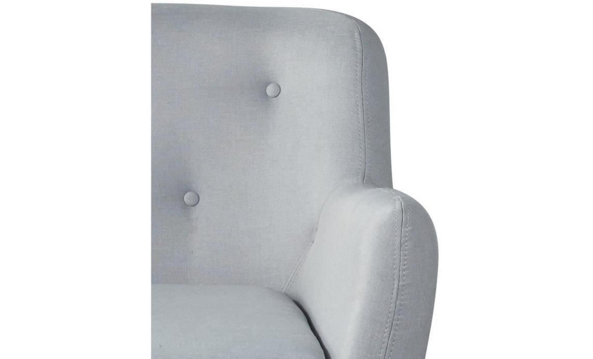 scandi fauteuil scandinave en tissu chiné   gris clair  l 79 x p 82 cm pas cher