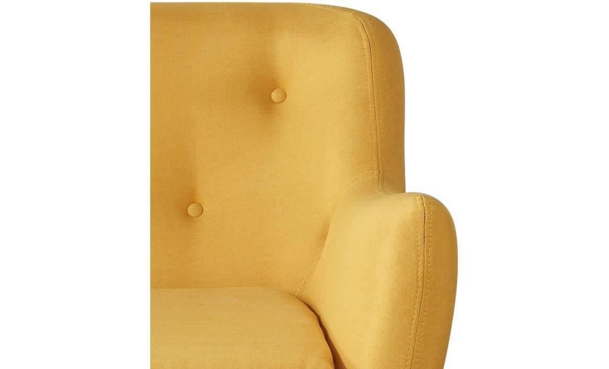 scandi fauteuil scandinave en tissu chiné   jaune   l 79 x 82 cm pas cher