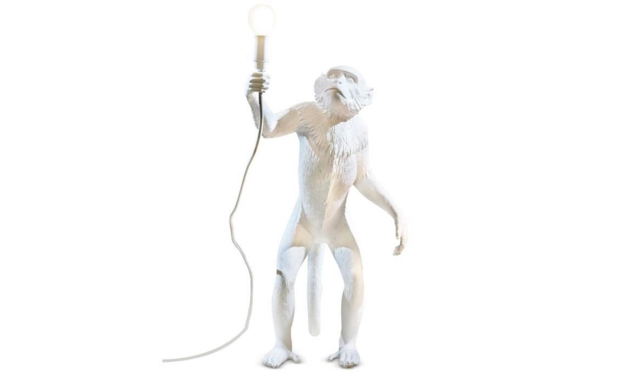 monkey lampe à poser singe debout h54cm blanc seletti | designé par marcantonio raimondi malerba