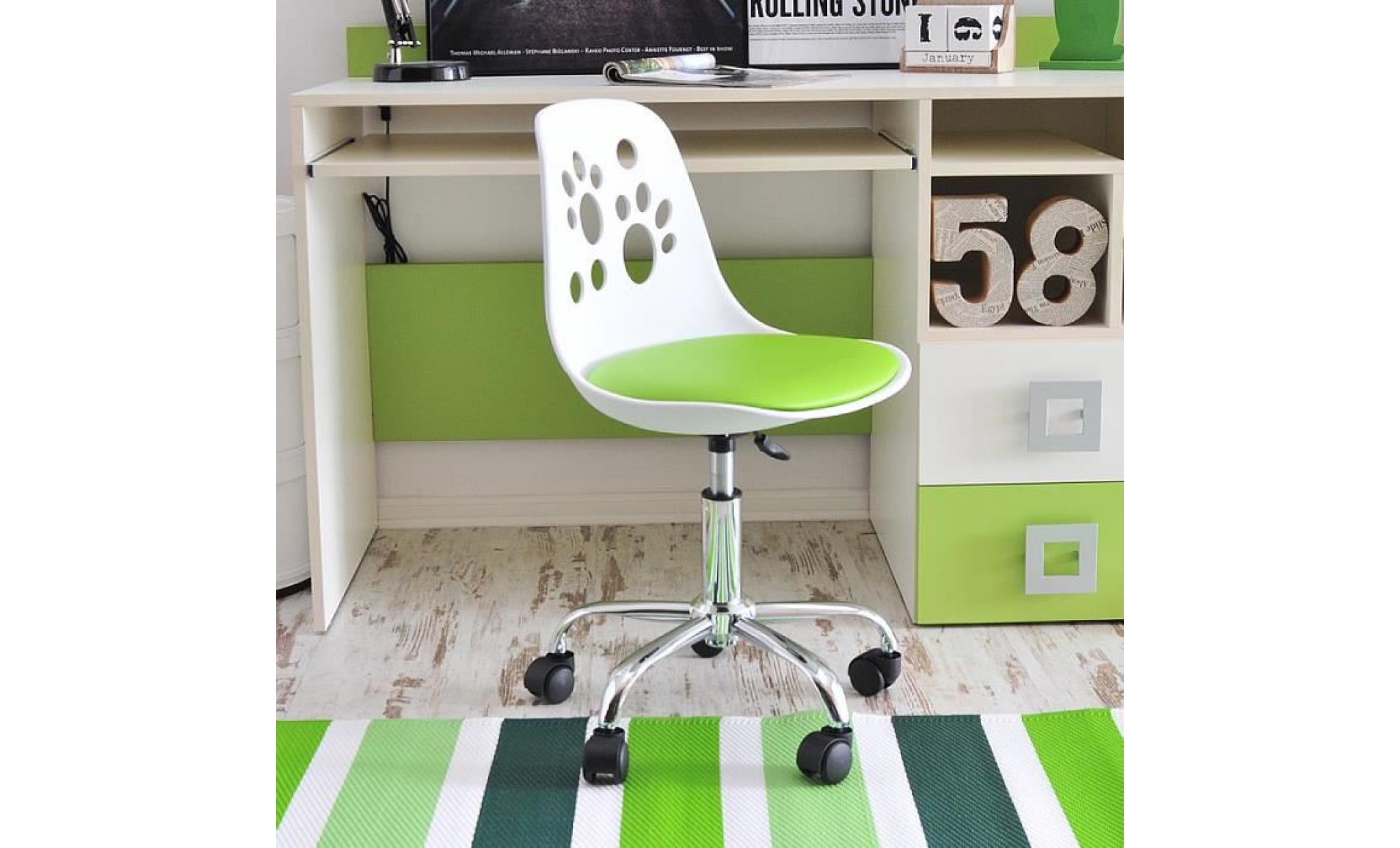 fauteuil d'enfant / chaise de bureau   foot   40 cm   citron vert   design moderne   réglable   pivotant