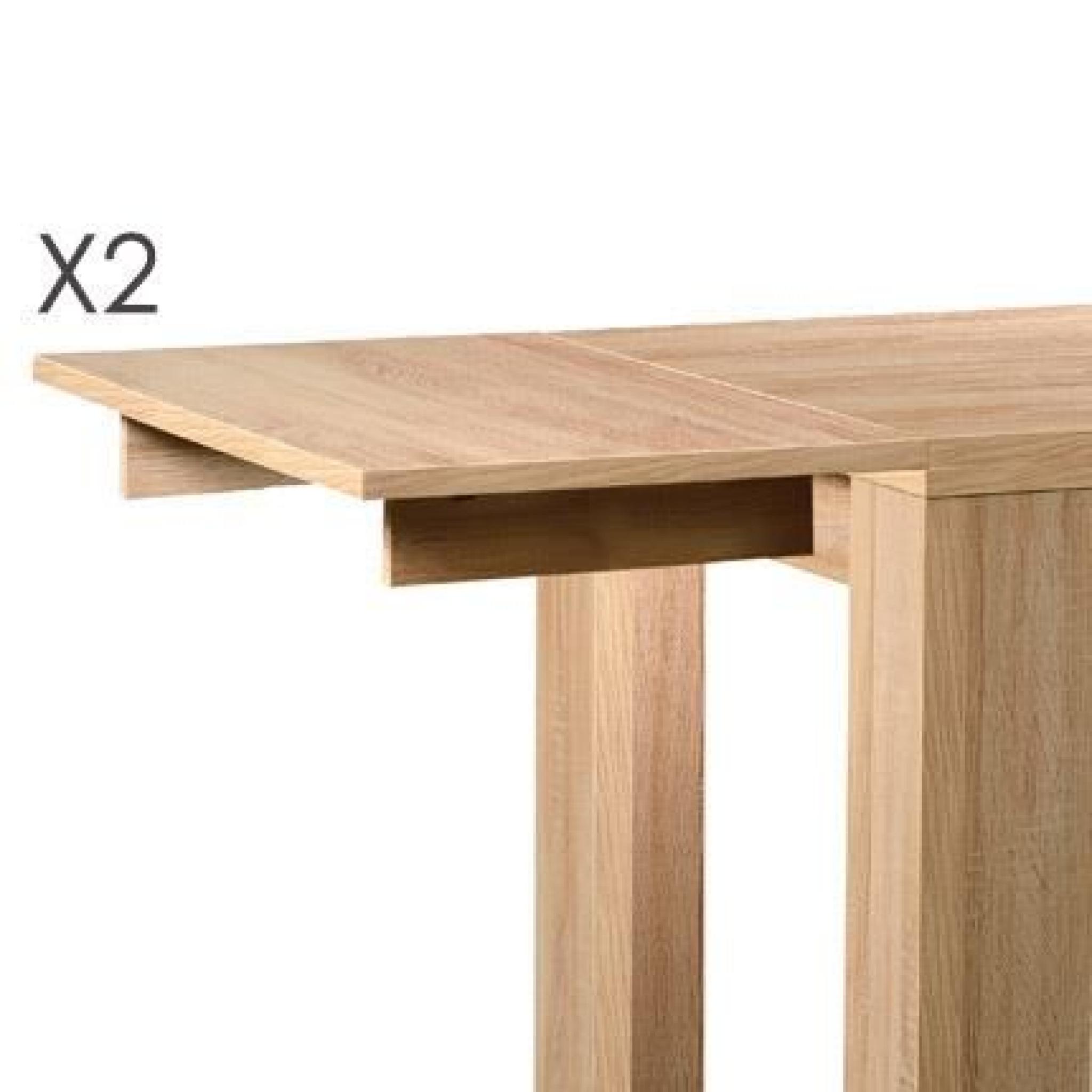 Set 2 allonges 50x95cm pour table Osiris 280x95cm coloris chêne clair