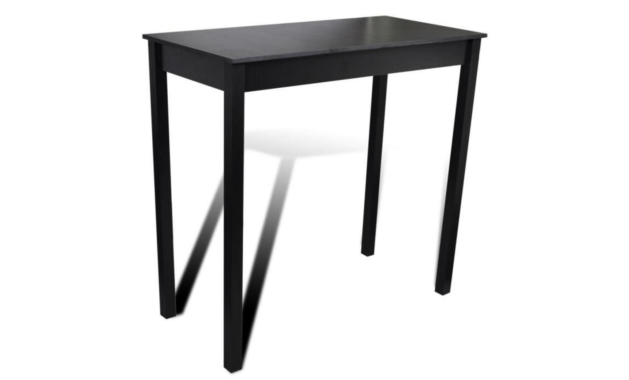 set de 1 table bar + 4 tabourets noir pour salle à manger salon hall stable haute qualité durable pas cher