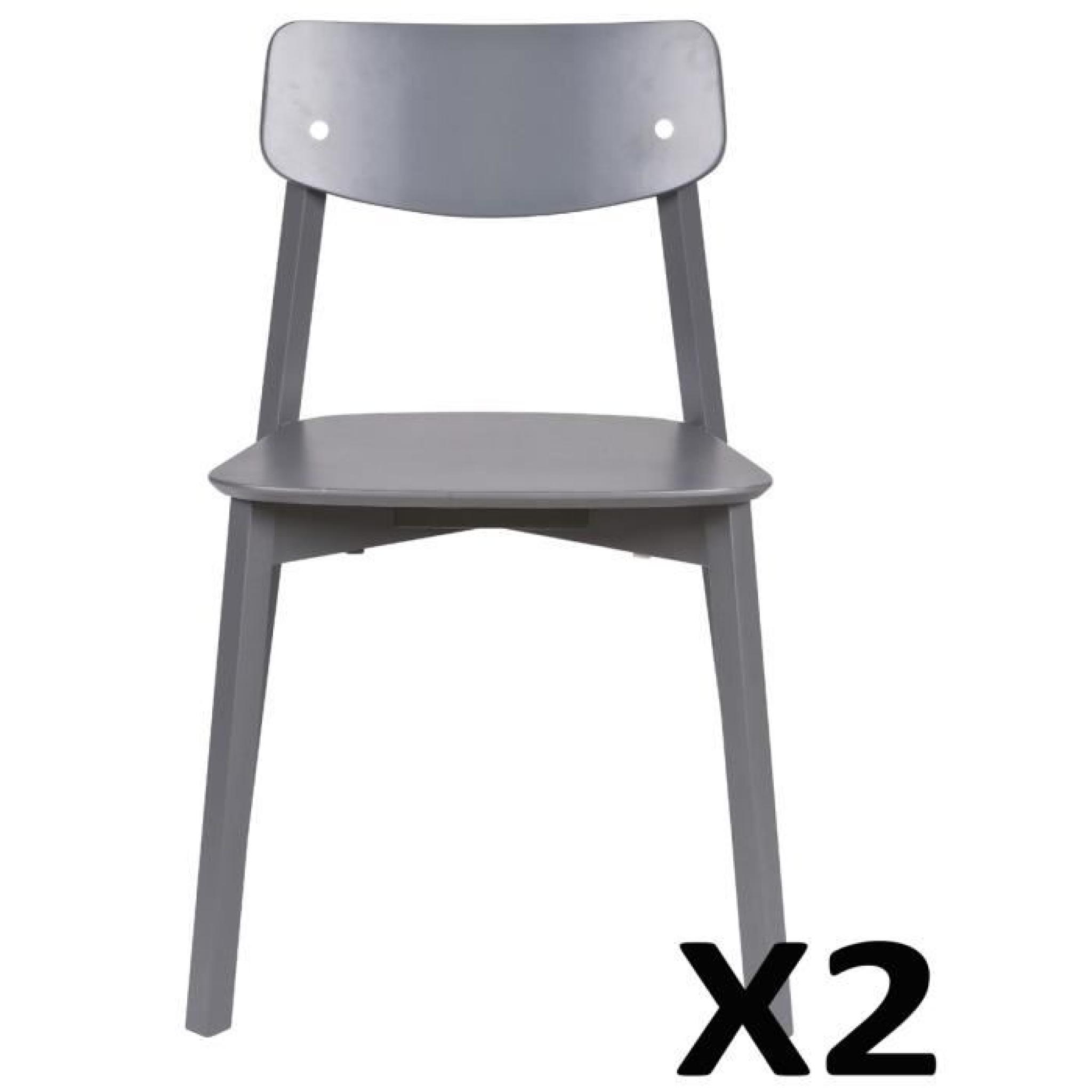 Set de 2 chaises anthracite, H 77 x L 46 x P 49 cm