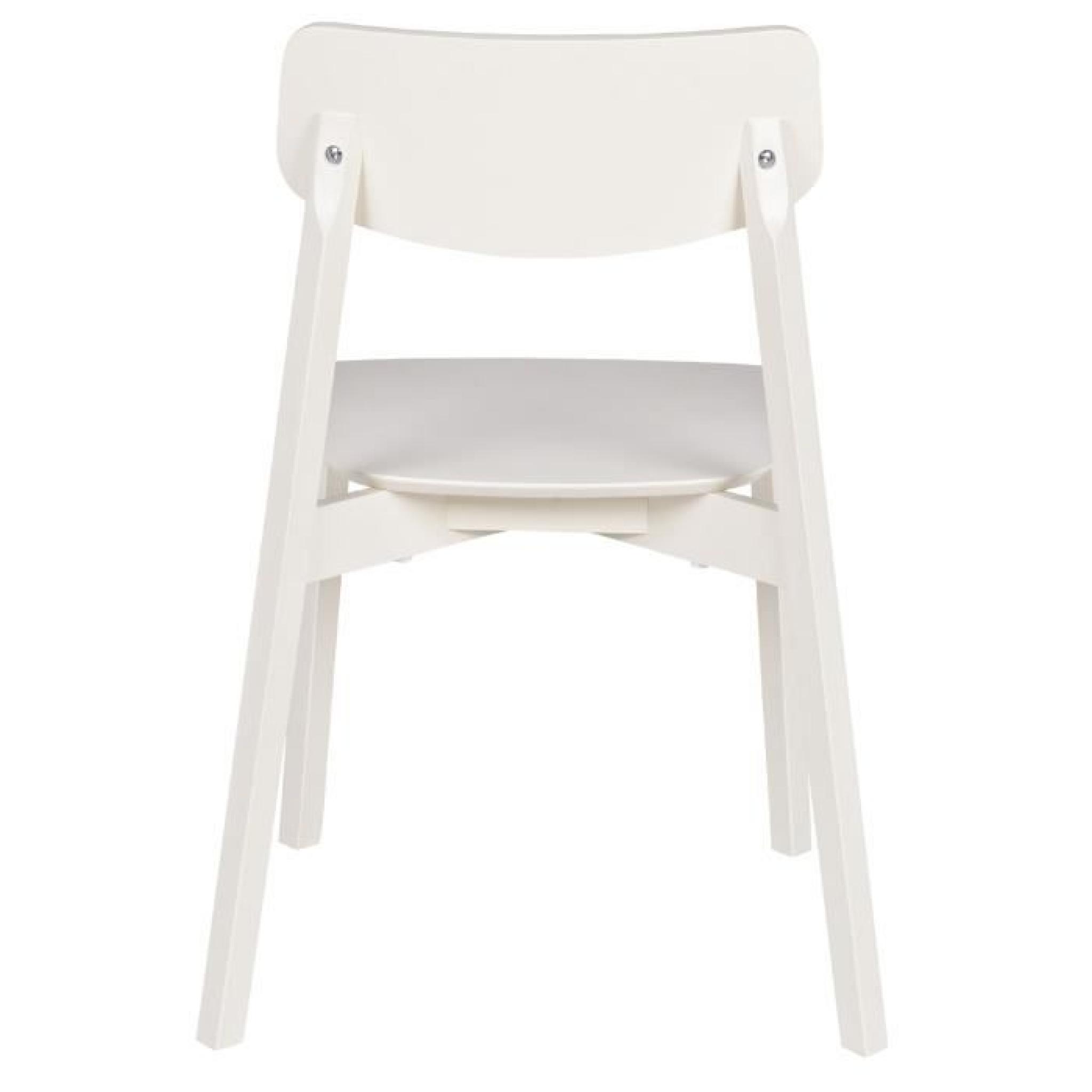 Set de 2 chaises blanc, H 77 x L 46 x P 49 cm pas cher