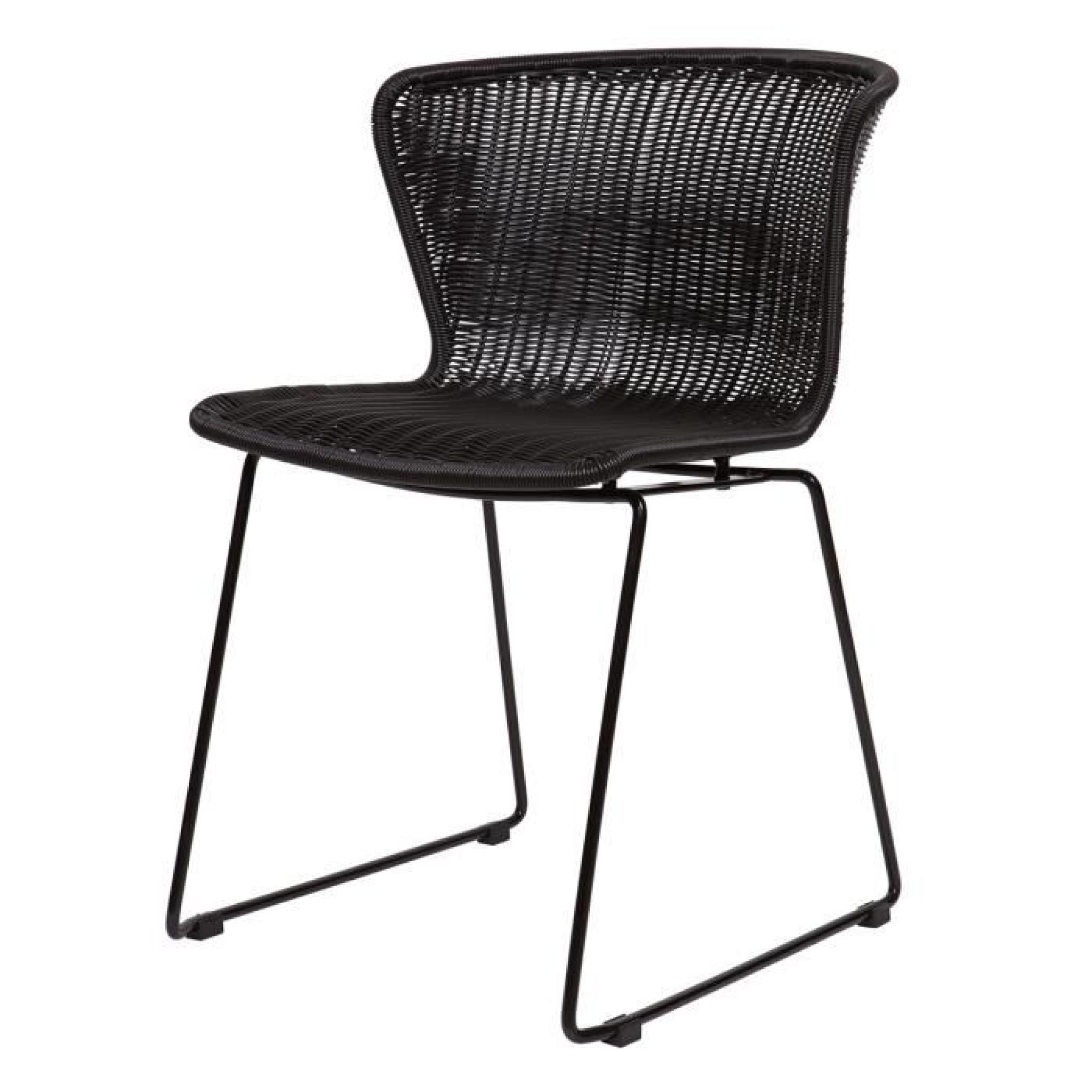 Set de 2 chaises coloris noir, H 77.5 x L 54.5 x P 54 cm pas cher