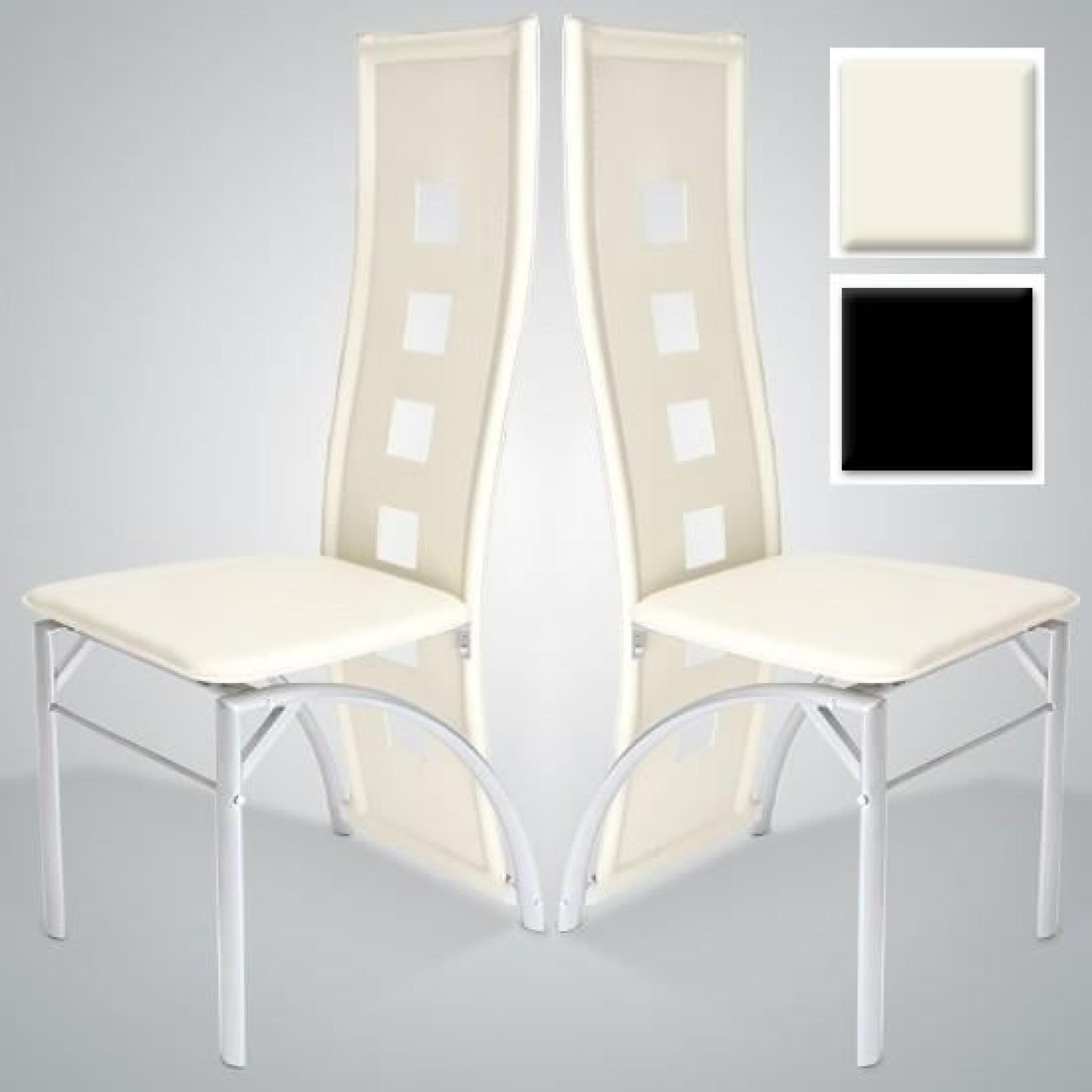 Set de 2 chaises de salle à manger Blanc crème