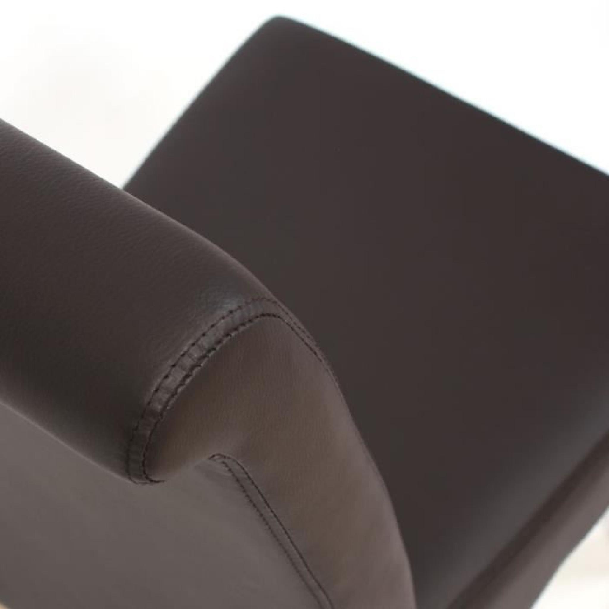 Set de 2 chaises de salle à manger en simili-cuir marron mat pieds foncés CDS04025 pas cher