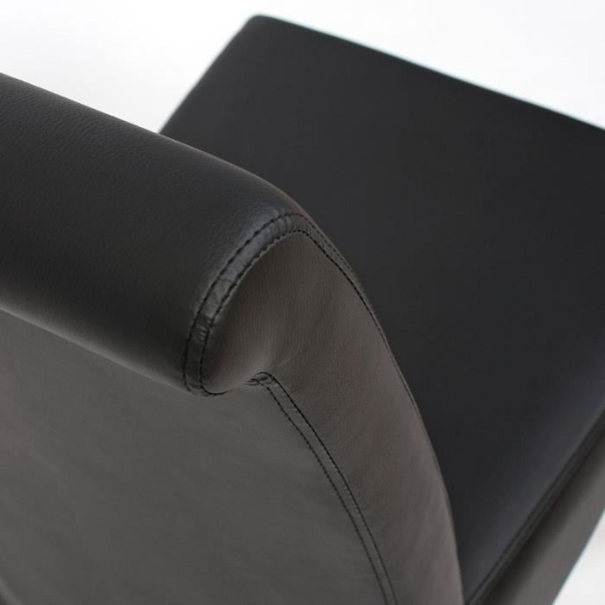 Set de 2 chaises de salle à manger en simili-cuir noir mat pieds foncés CDS04024 pas cher